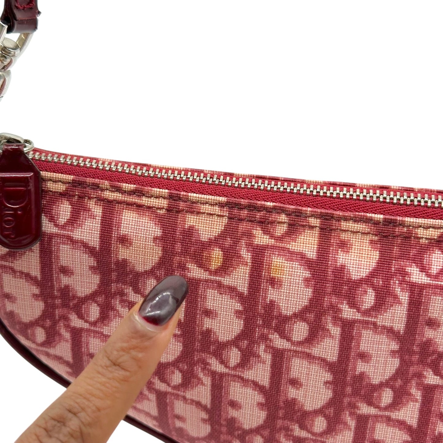 Christian Dior Red Trotter Monogram Mini Saddle Bag