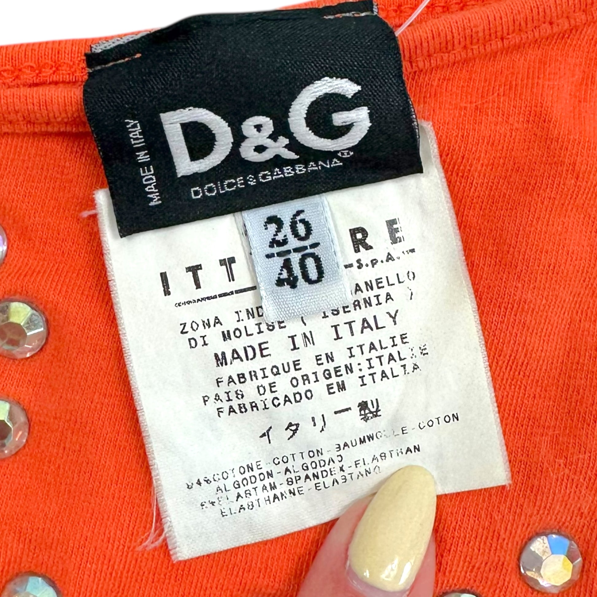 D&G Dolce & Gabbana Orange Lizard One Shoulder Tank Top - Outfit Repeater