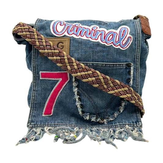 D&G Dolce & Gabbana 'Criminal' Denim Patchwork Messenger Bag