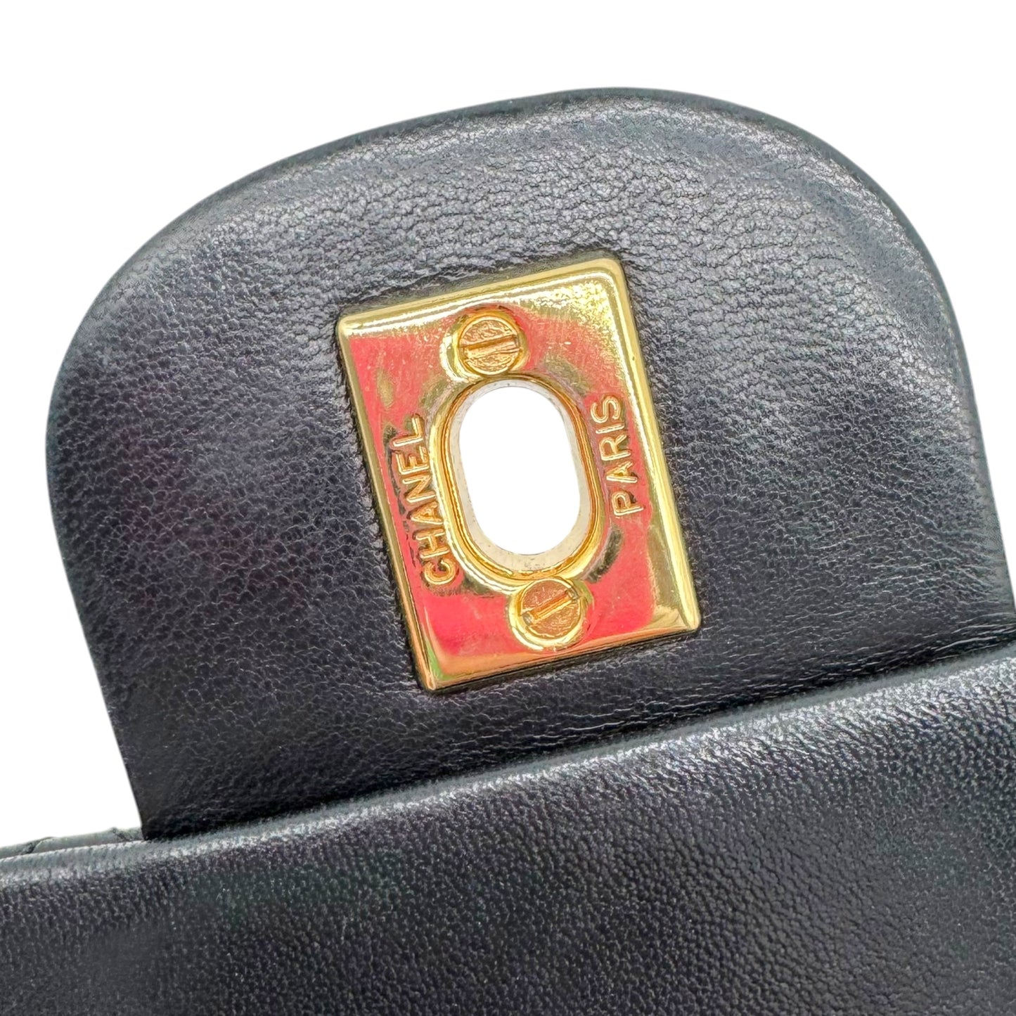 Chanel Black Lambskin Medium Square Double Flap Bag
