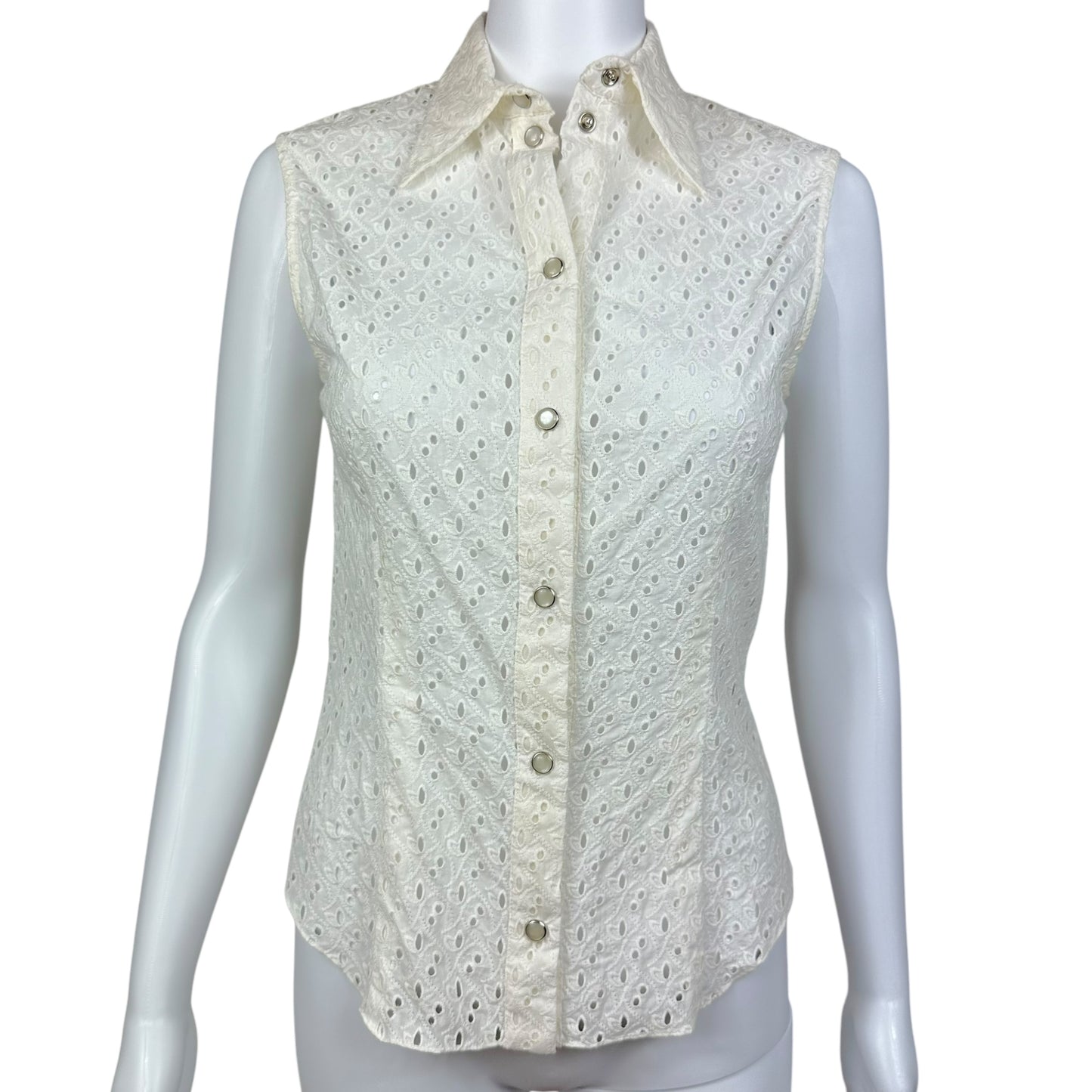 Chritsian Dior S/S 2002 White Eyelet Blouse