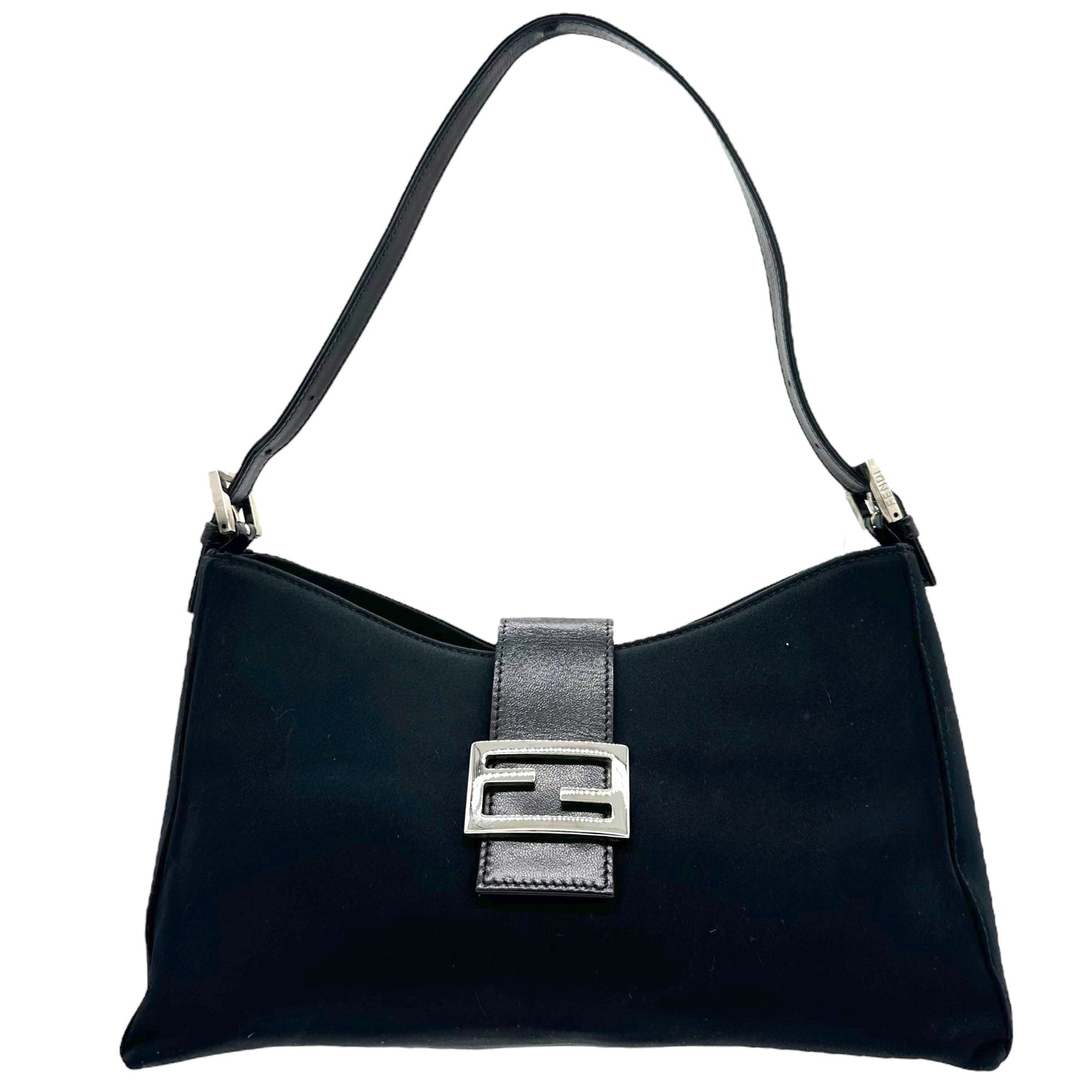 Fendi Black Neoprene Structured Baguette Bag - Outfit Repeater