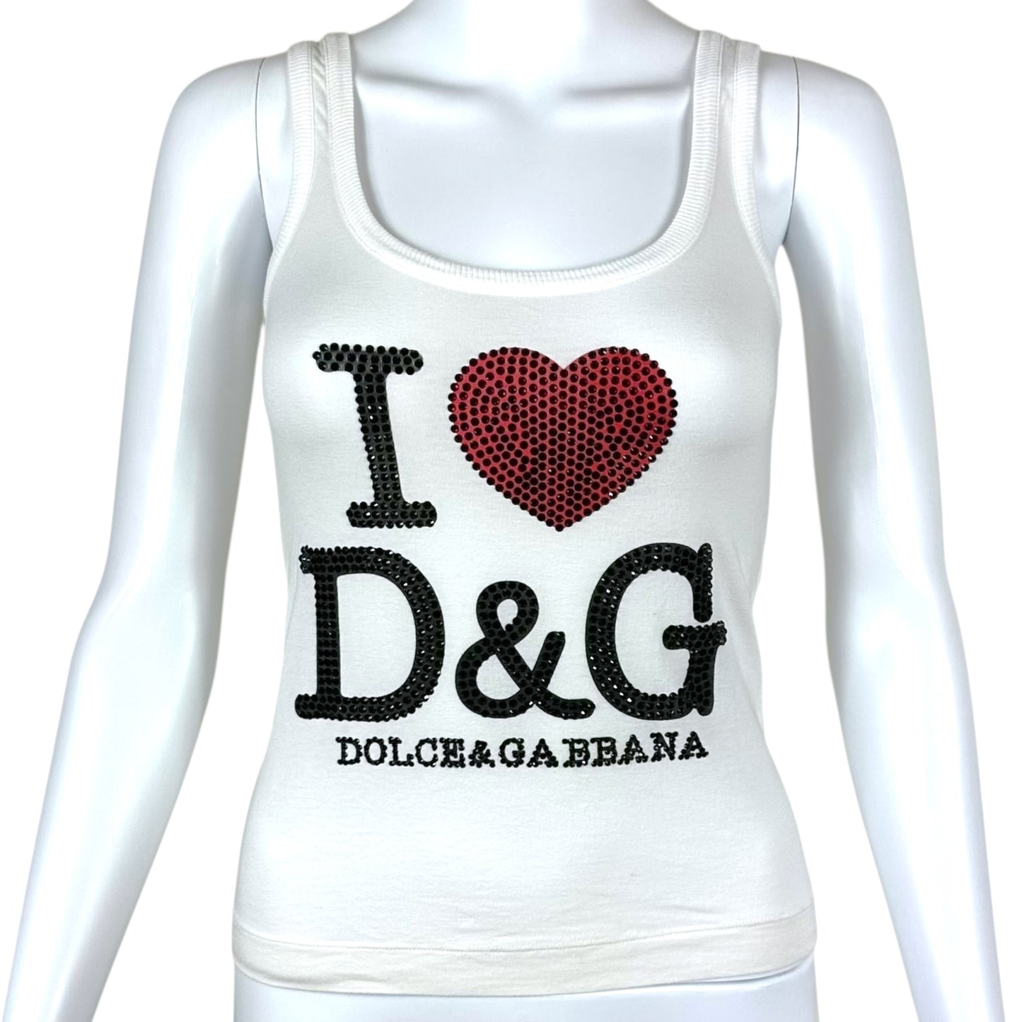 D&G Dolce & Gabbana 'I Heart D&G' Rhinestone Tank