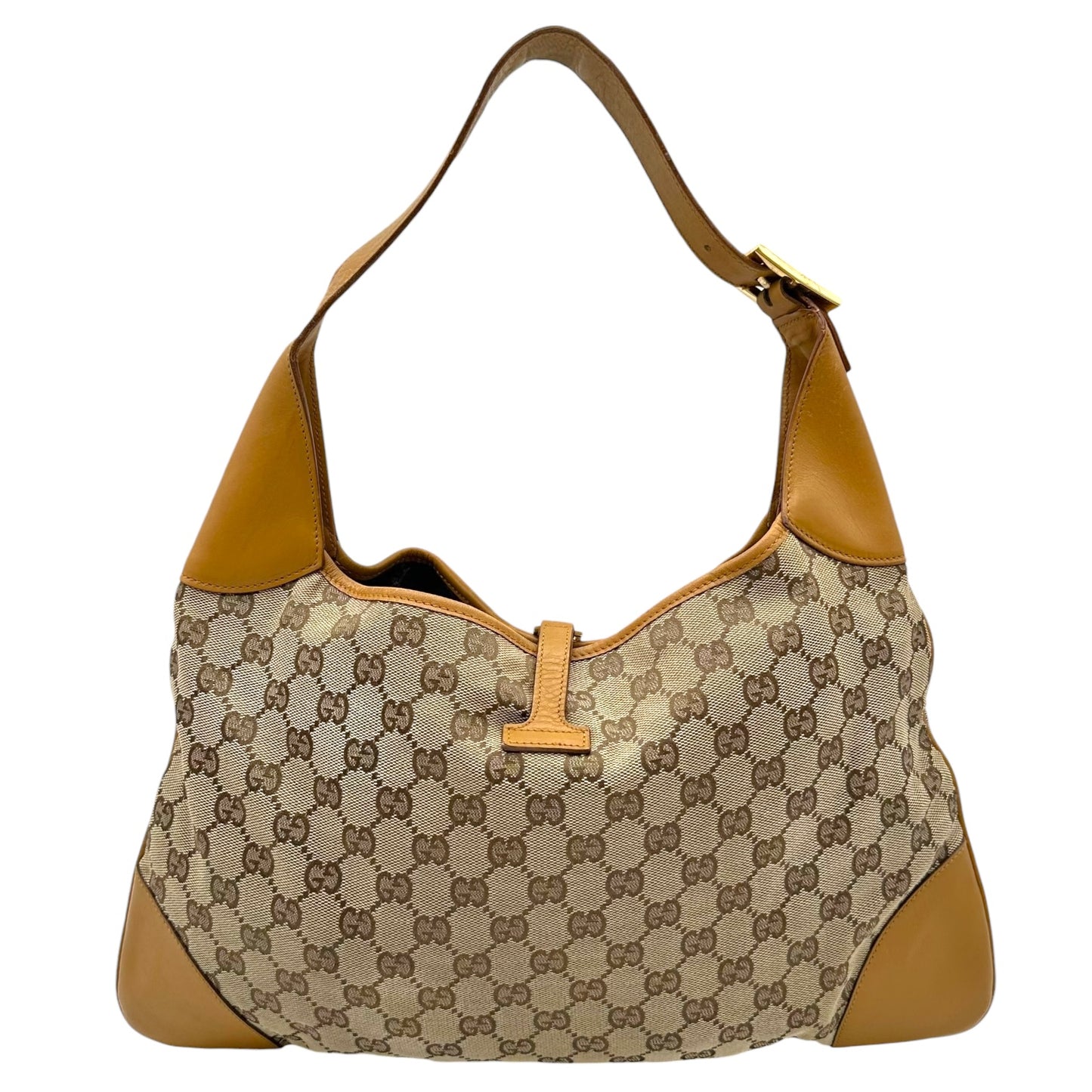 Gucci Tan Monogram Stripe Jackie Bag