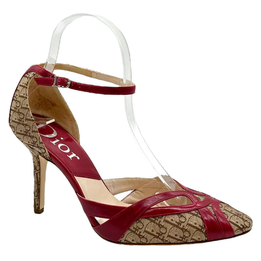 Christian Dior Trotter Monogram & Red Leather Heels