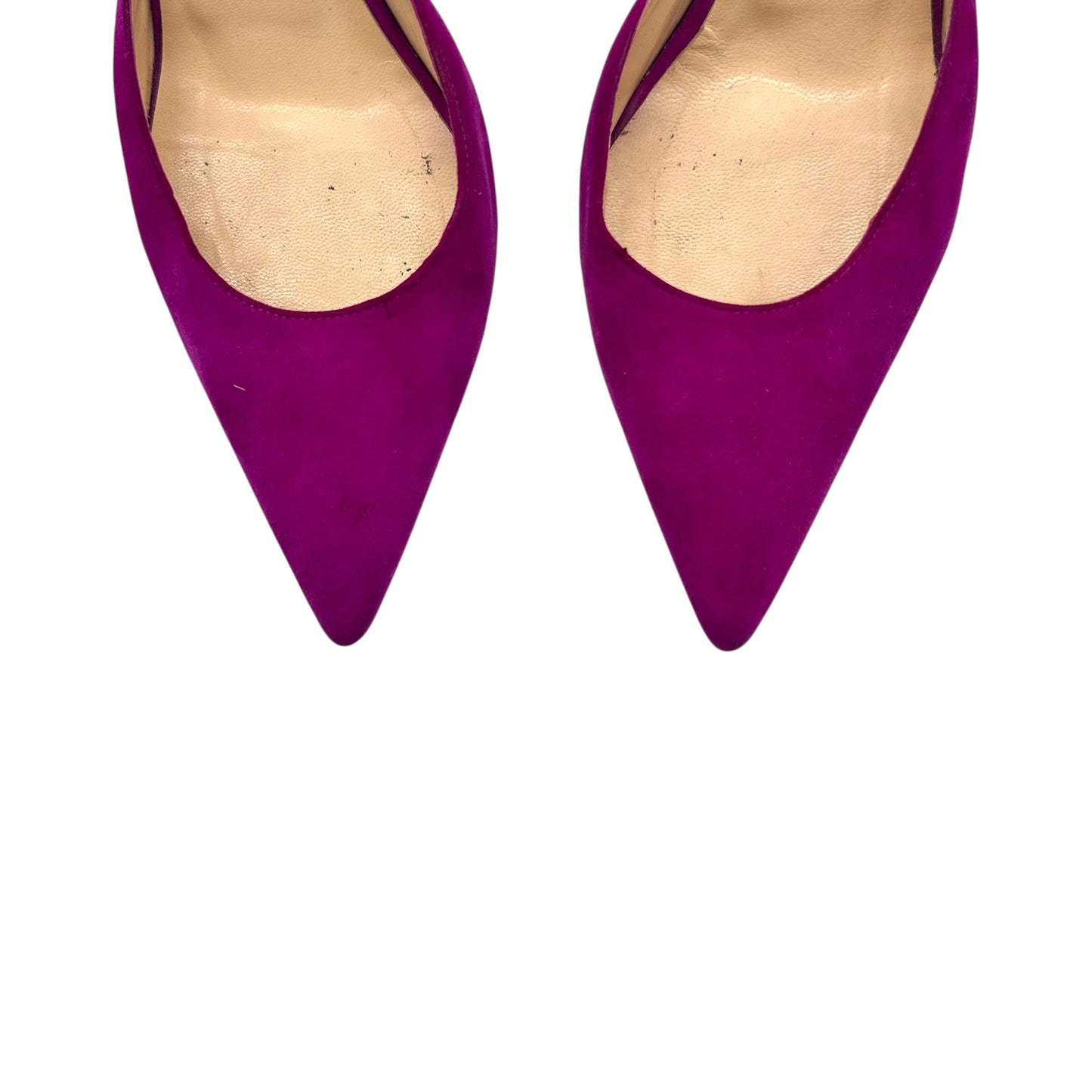 Manolo Blahnik Bright Purple Suede Slingback Heels