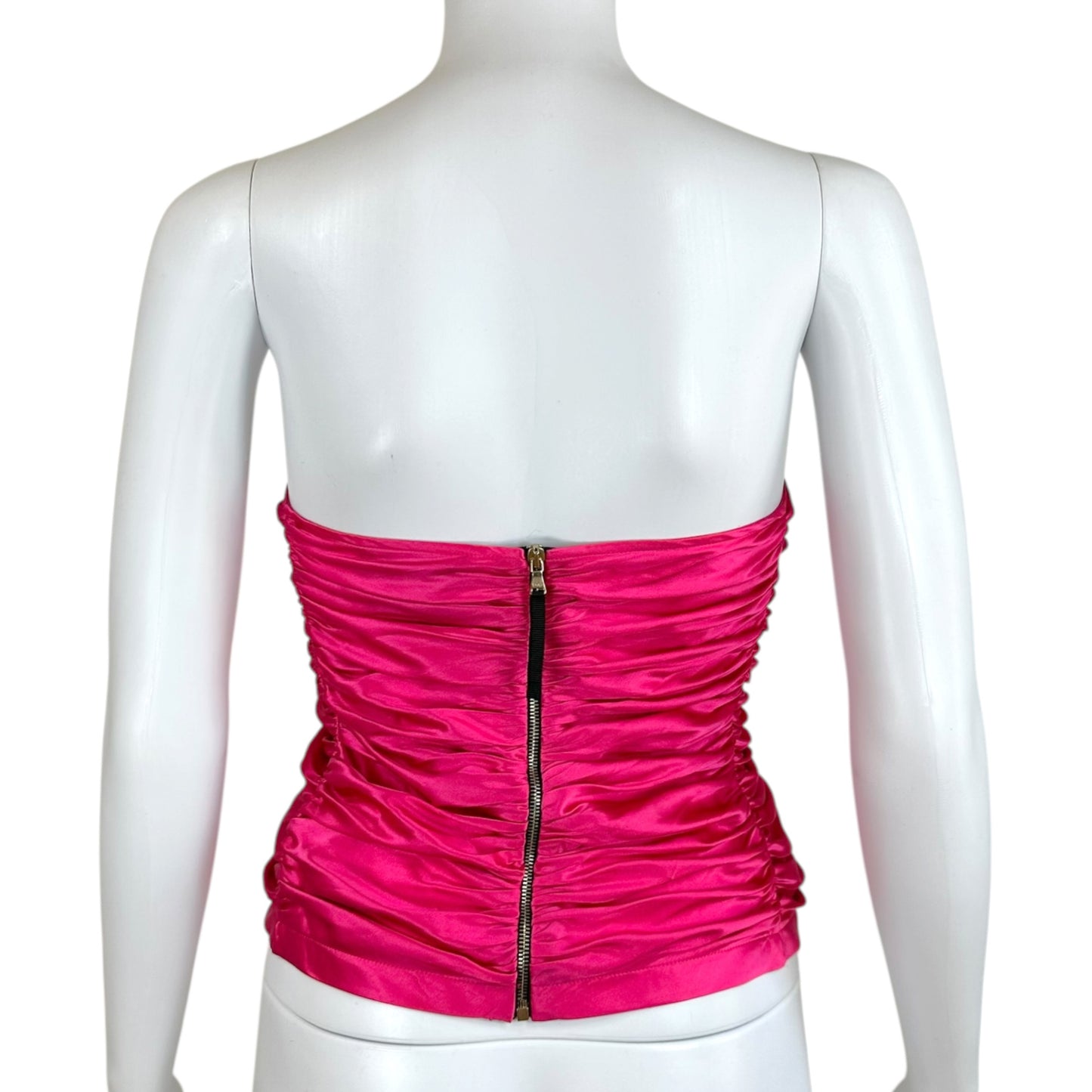 D&G Bustier Top Hot Pink Strapless Fitted Early 2000s