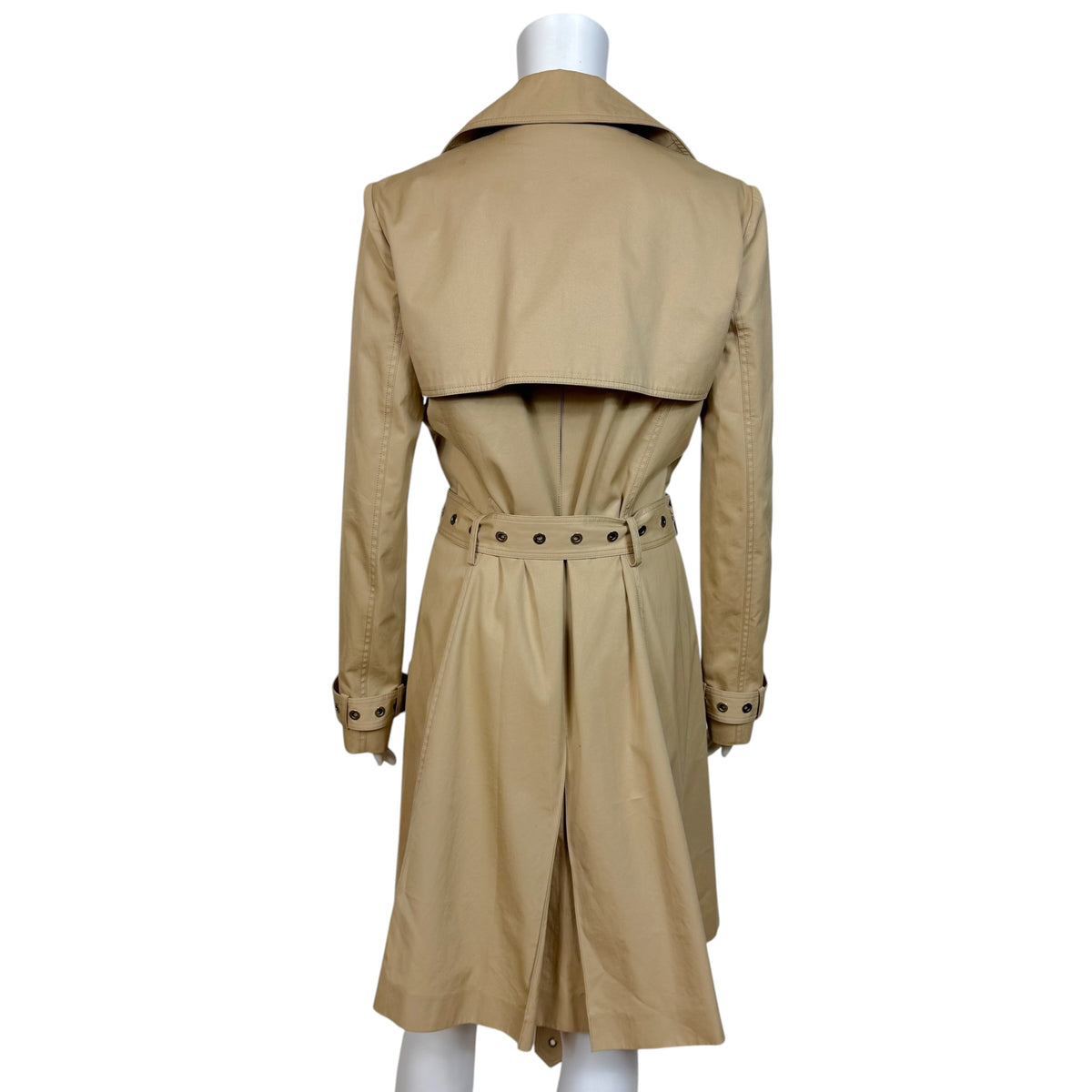 Salvatore Ferragamo Beige Grommet Belt Trench Coat