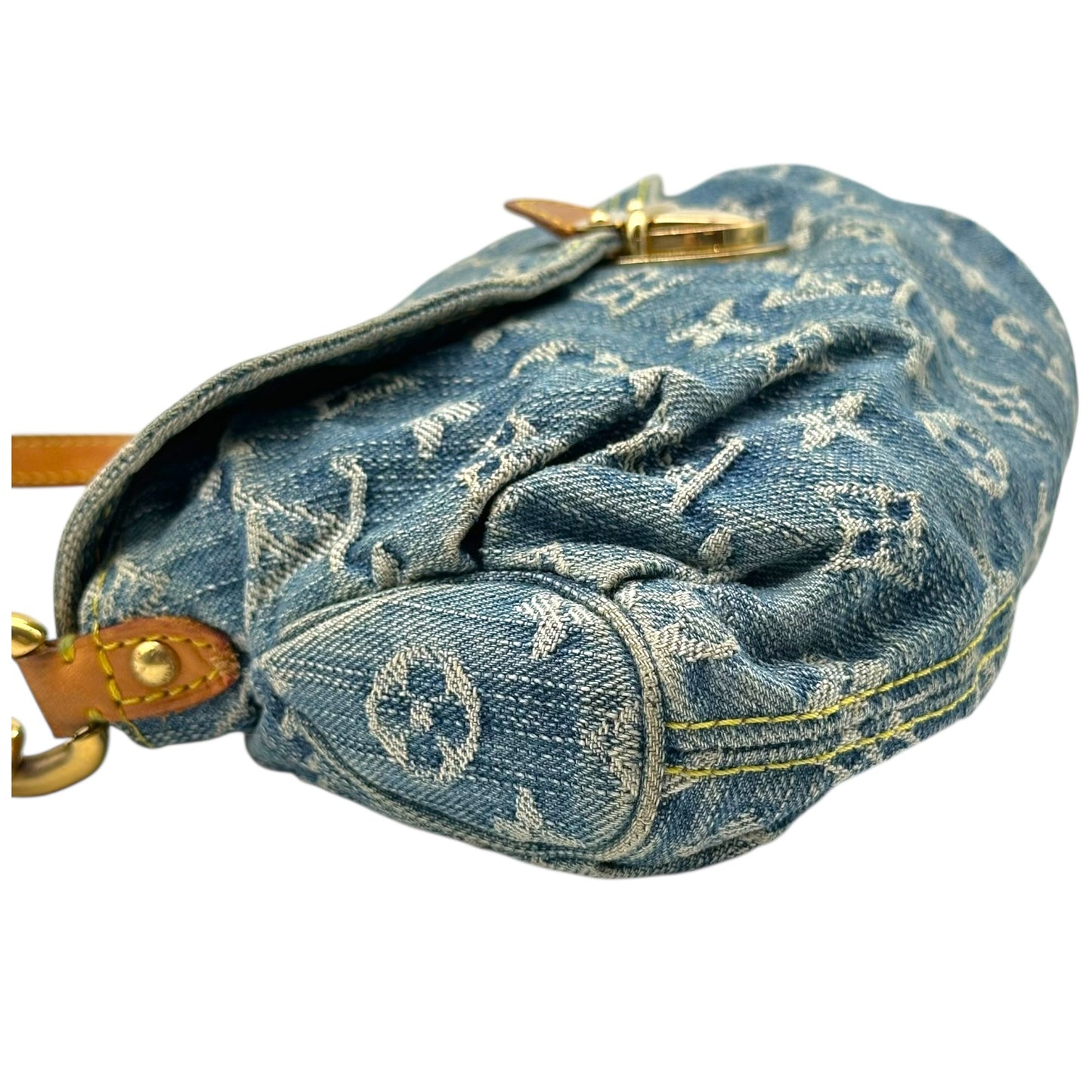 Louis Vuitton Blue Denim Mini Pleaty Shoulder Bag