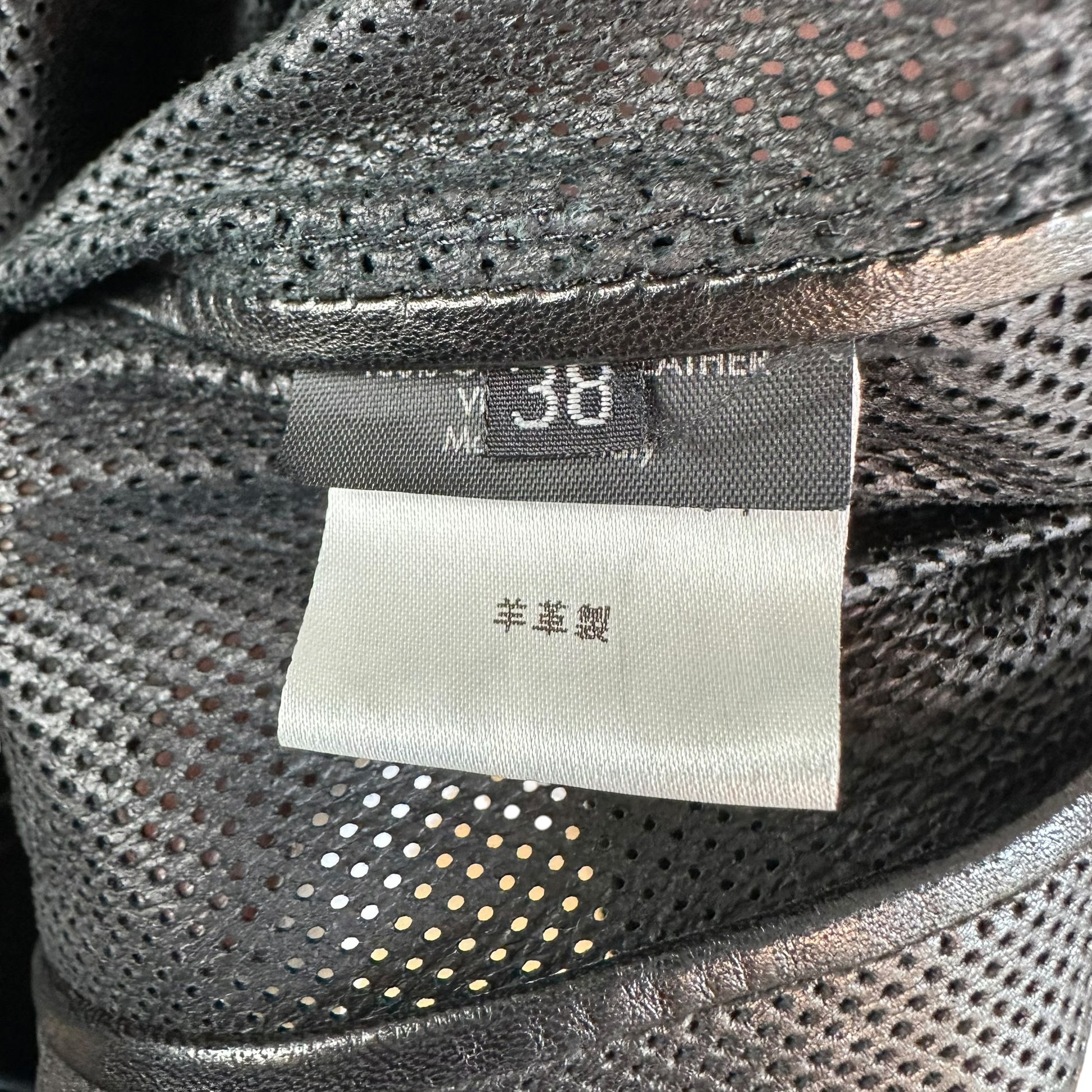 Gucci Black Perforated Leather Trench Coat