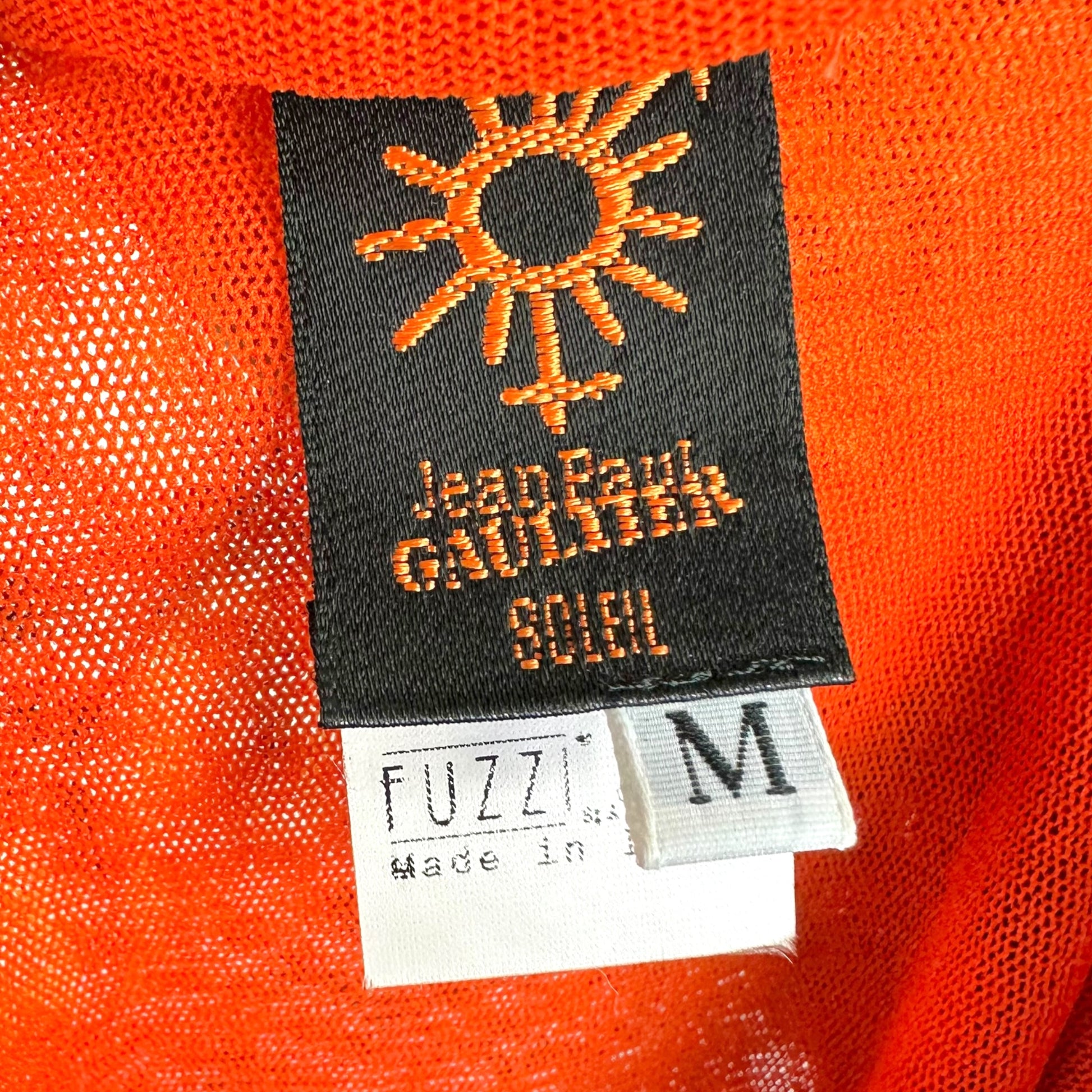 Jean Paul Gaultier Orange Hawaiian Print Mesh Midi Skirt