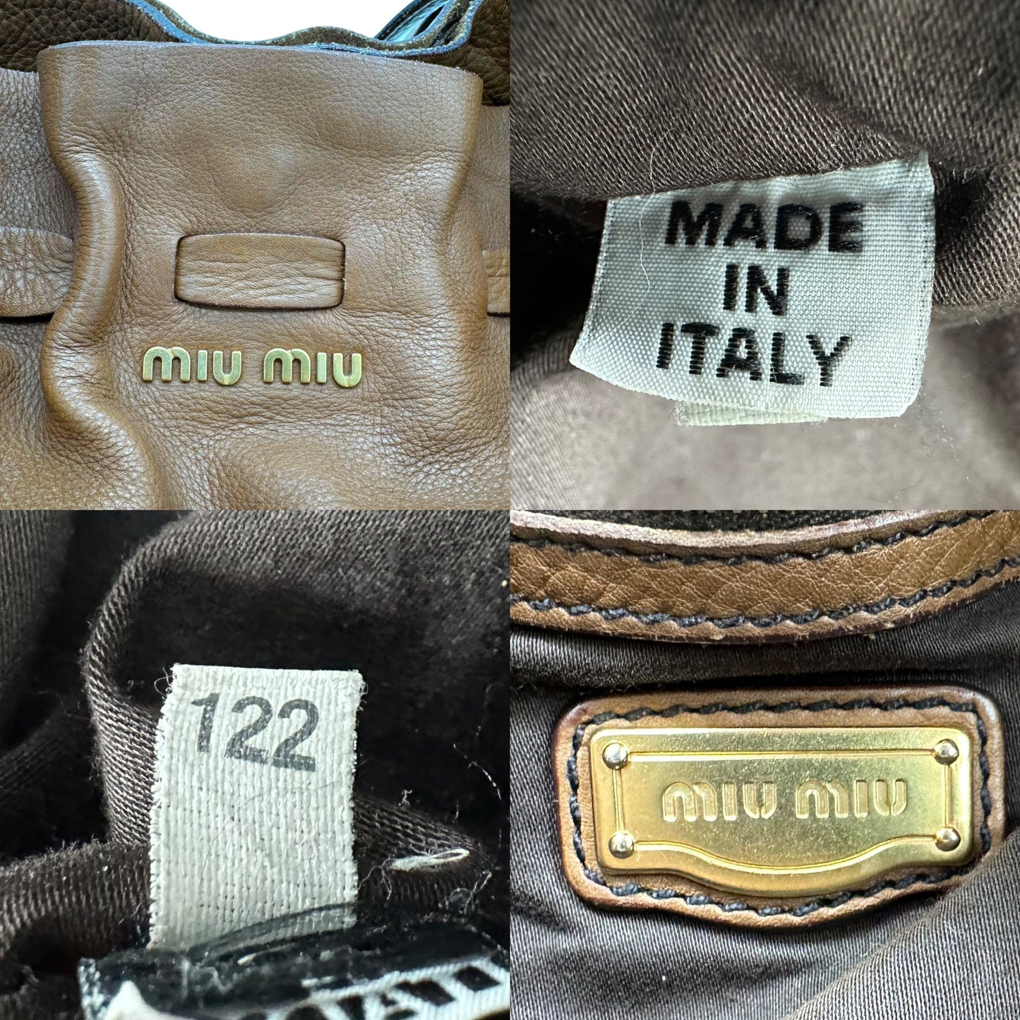 Miu Miu Brown Leather Side Tie Shoulder Bag - Outfit Repeater