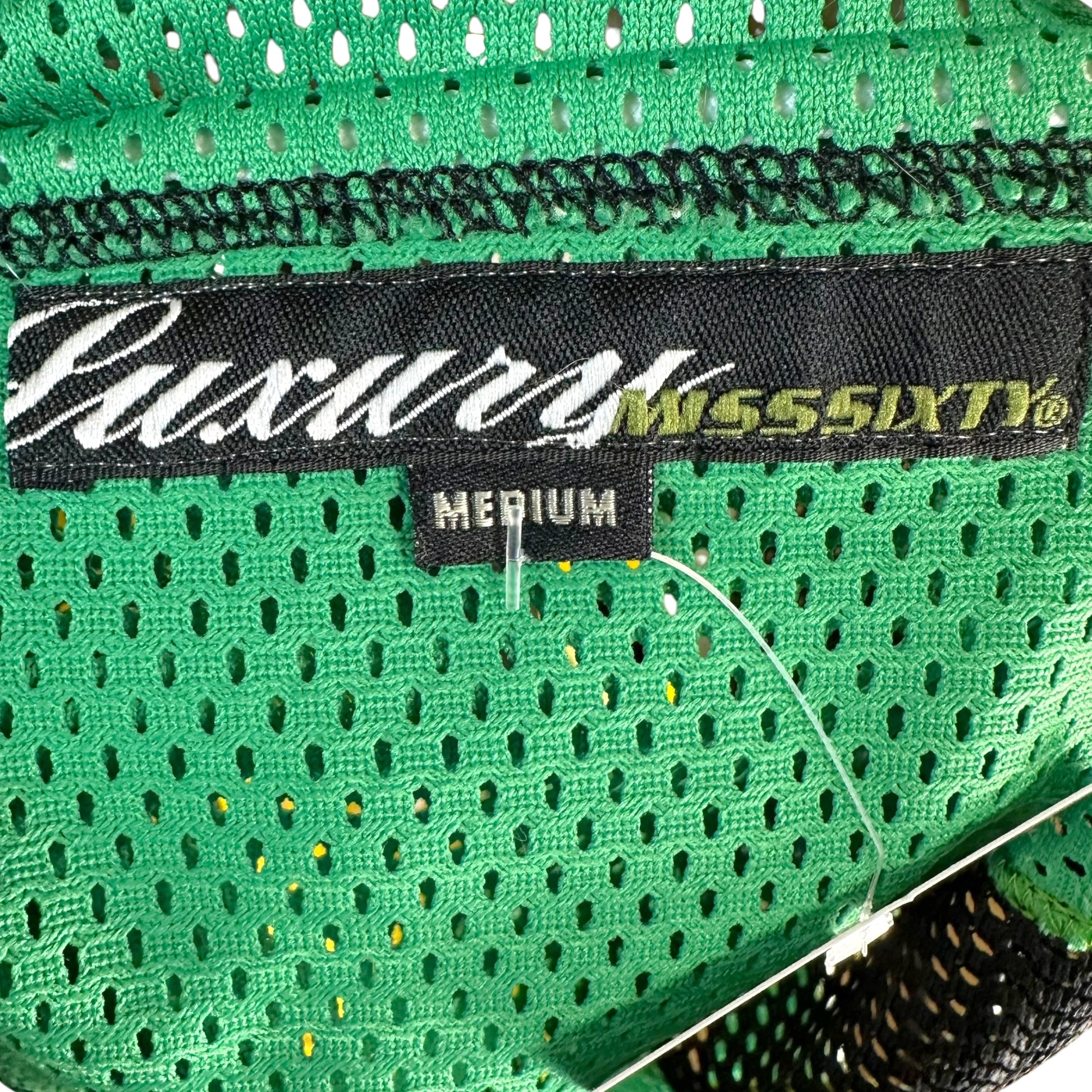 Miss Sixty Jersey Mesh Patchwork Top Green Yellow