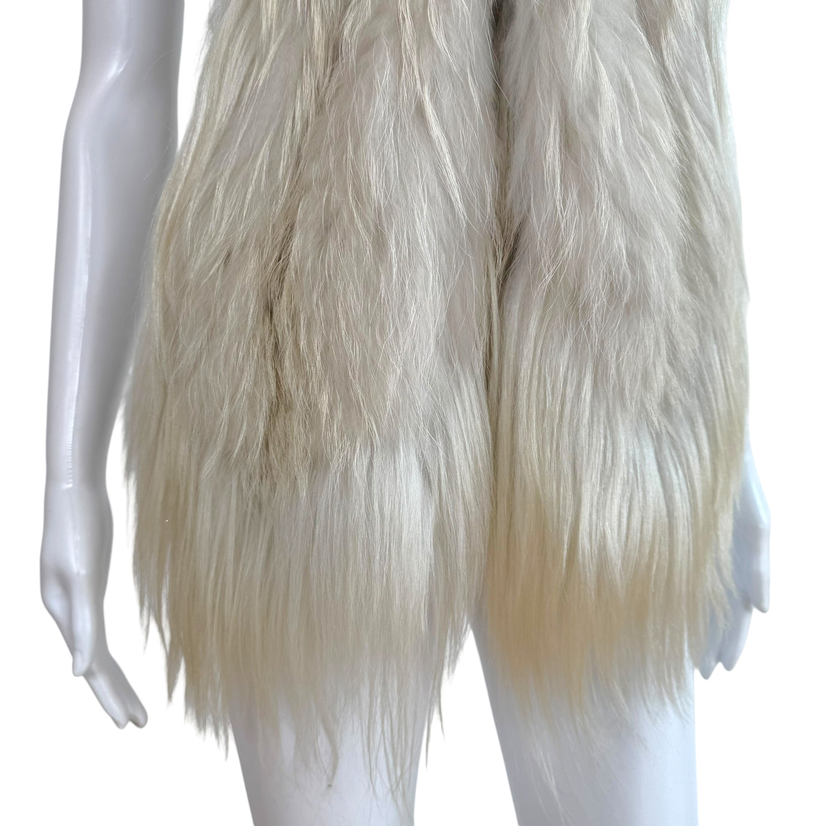 Roberto Cavalli Ivory Shearling Goat Fur Vest