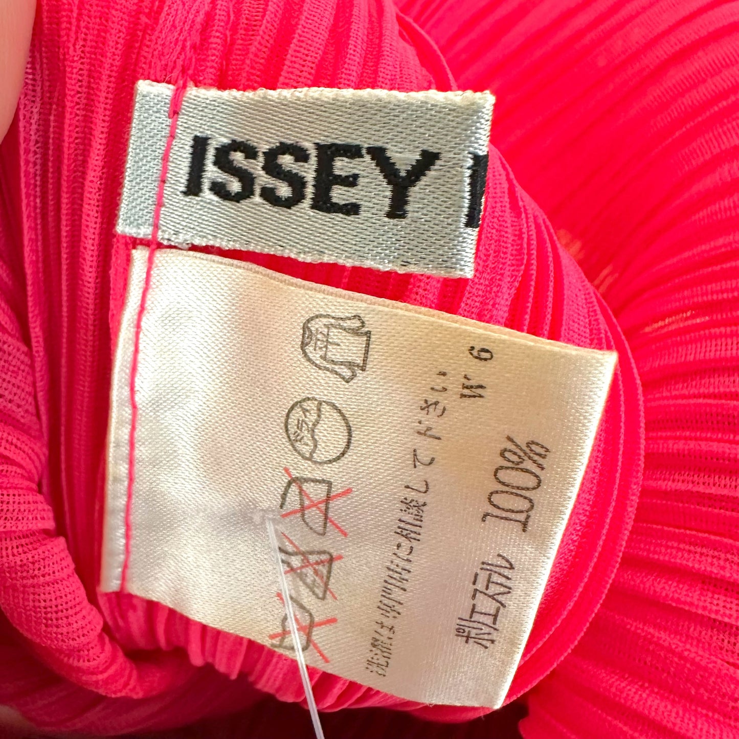 Issey Miyake Pleated Hot Pink Pleated Side Slit Tunic Top
