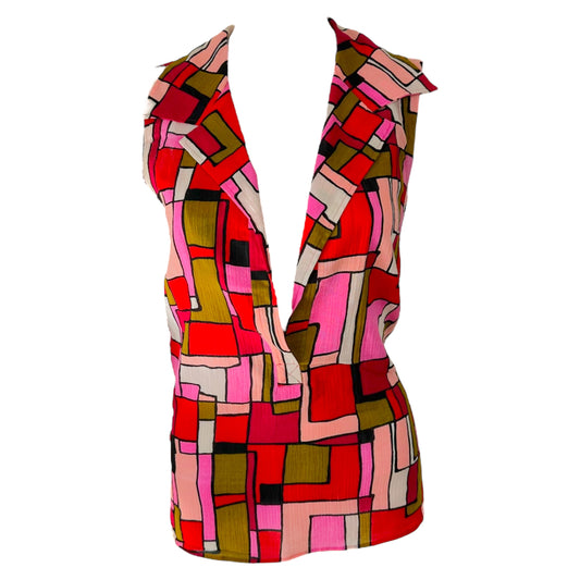 D&G Dolce & Gabbana S/S 2001 Printed Sleeveless Blouse Top