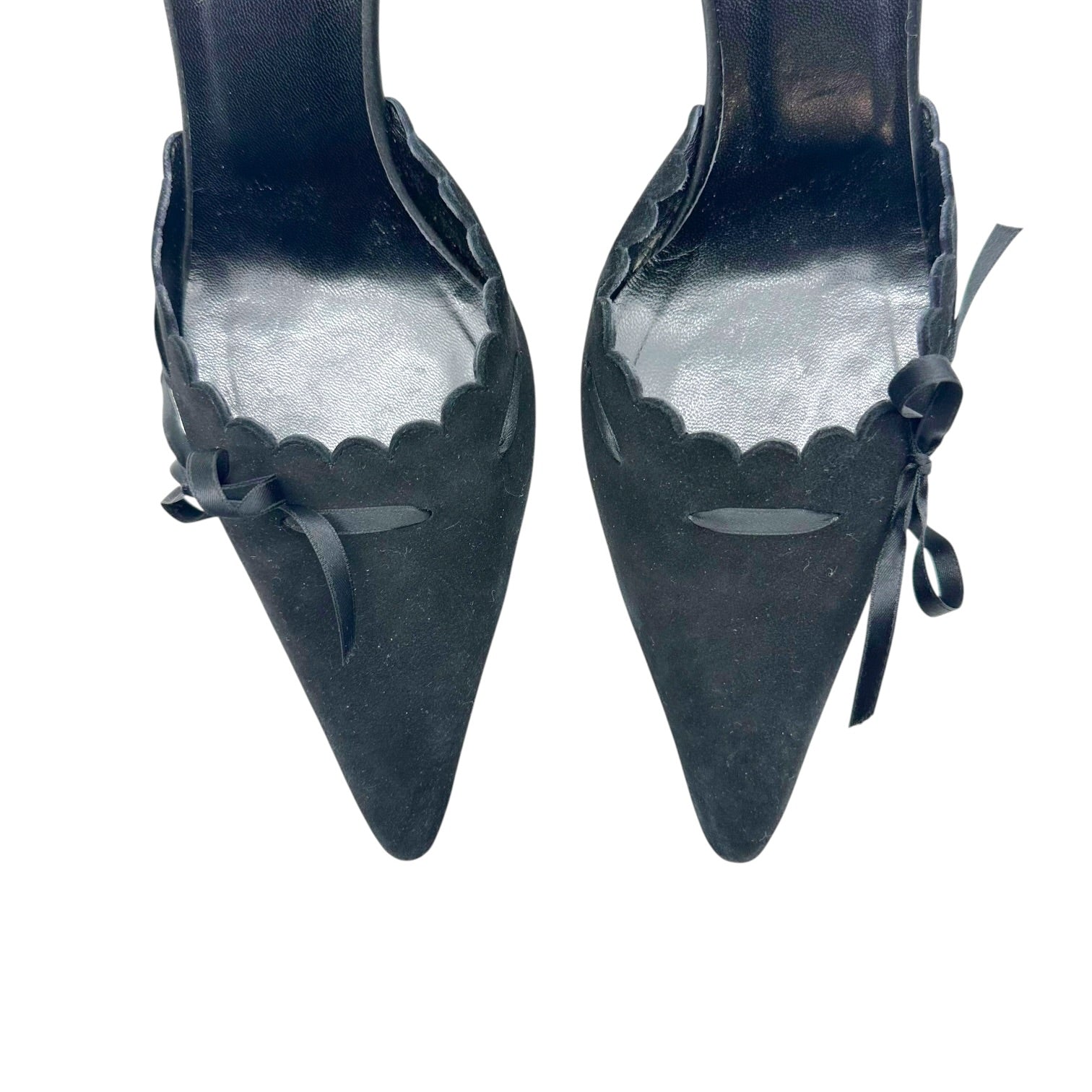 John Galliano Black Suede D'Orsay Heels