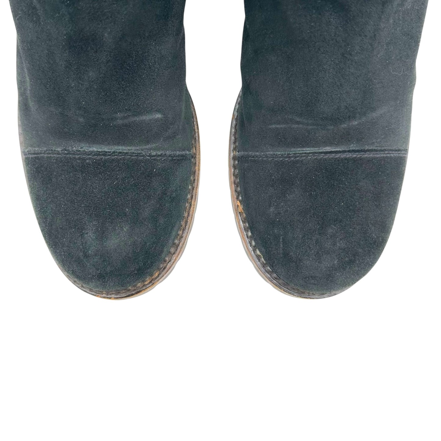 Chanel Sport Black Suede Shearling Lined Engineer Boots