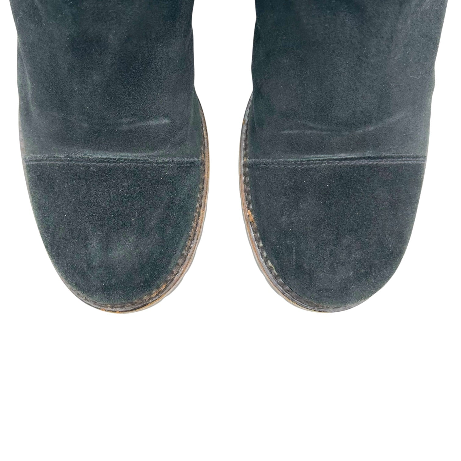 Chanel Sport Black Suede Shearling Lined Engineer Boots