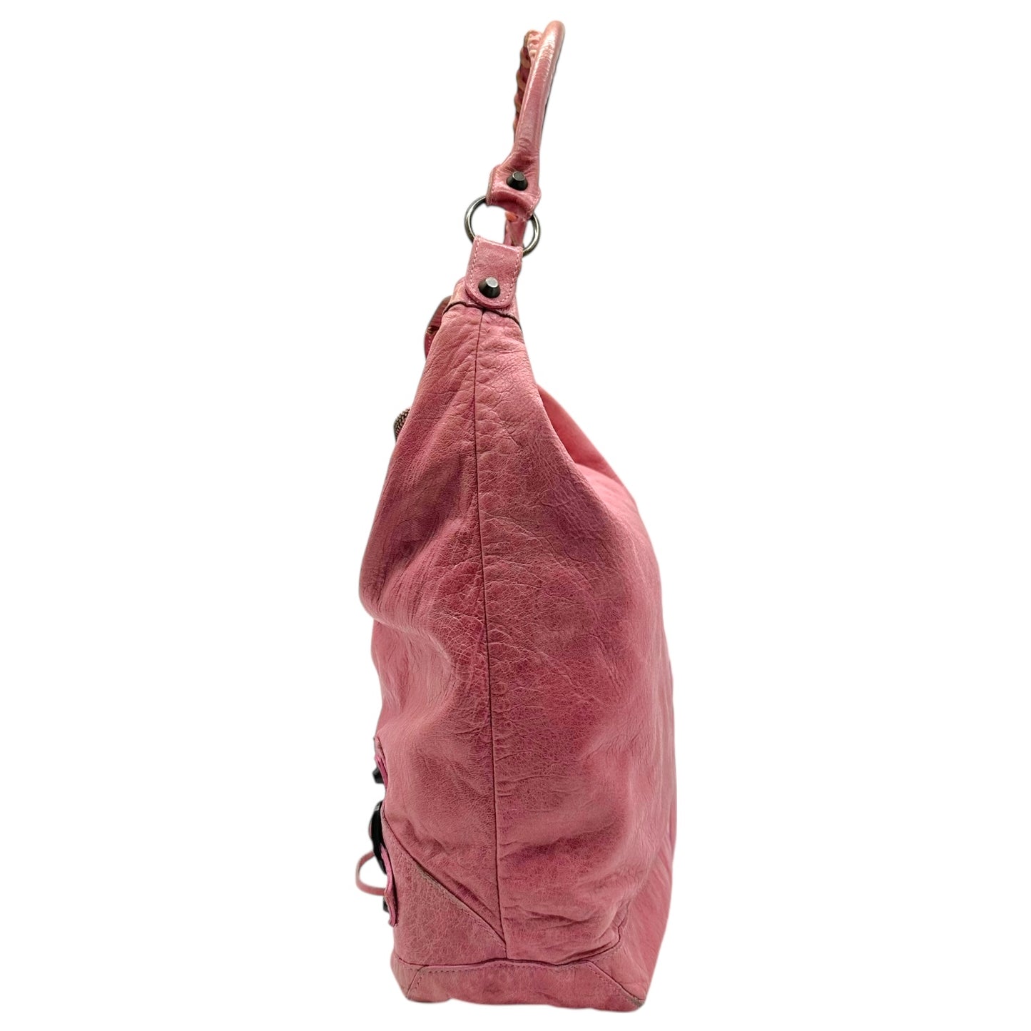 Balenciaga Pink Lambskin The Day City Hobo Bag