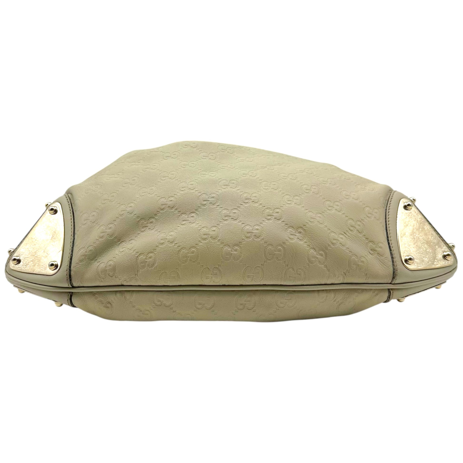 Gucci Light Gray Embossed Monogram Hobo Bag