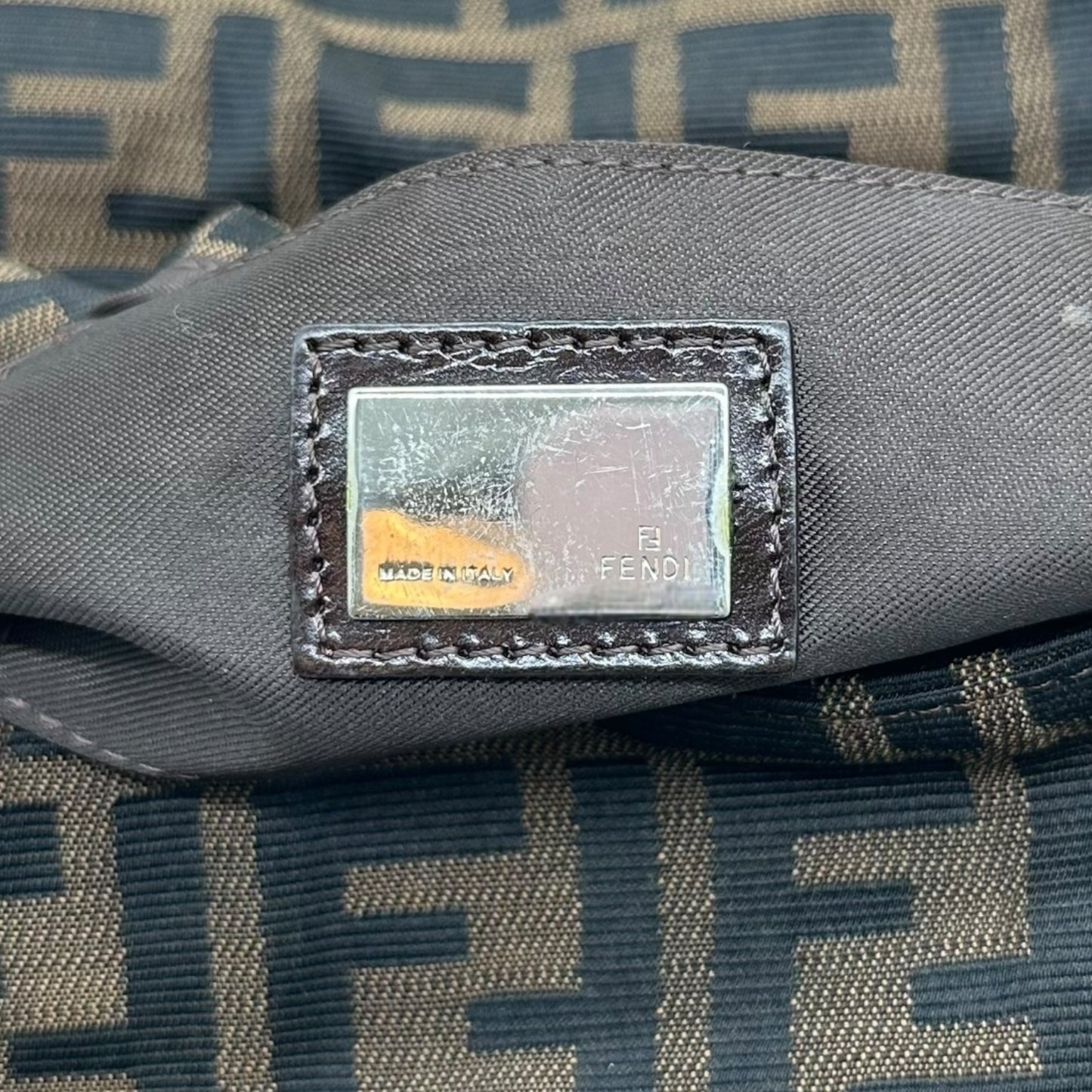 Fendi East West Zucca Baguette Bag