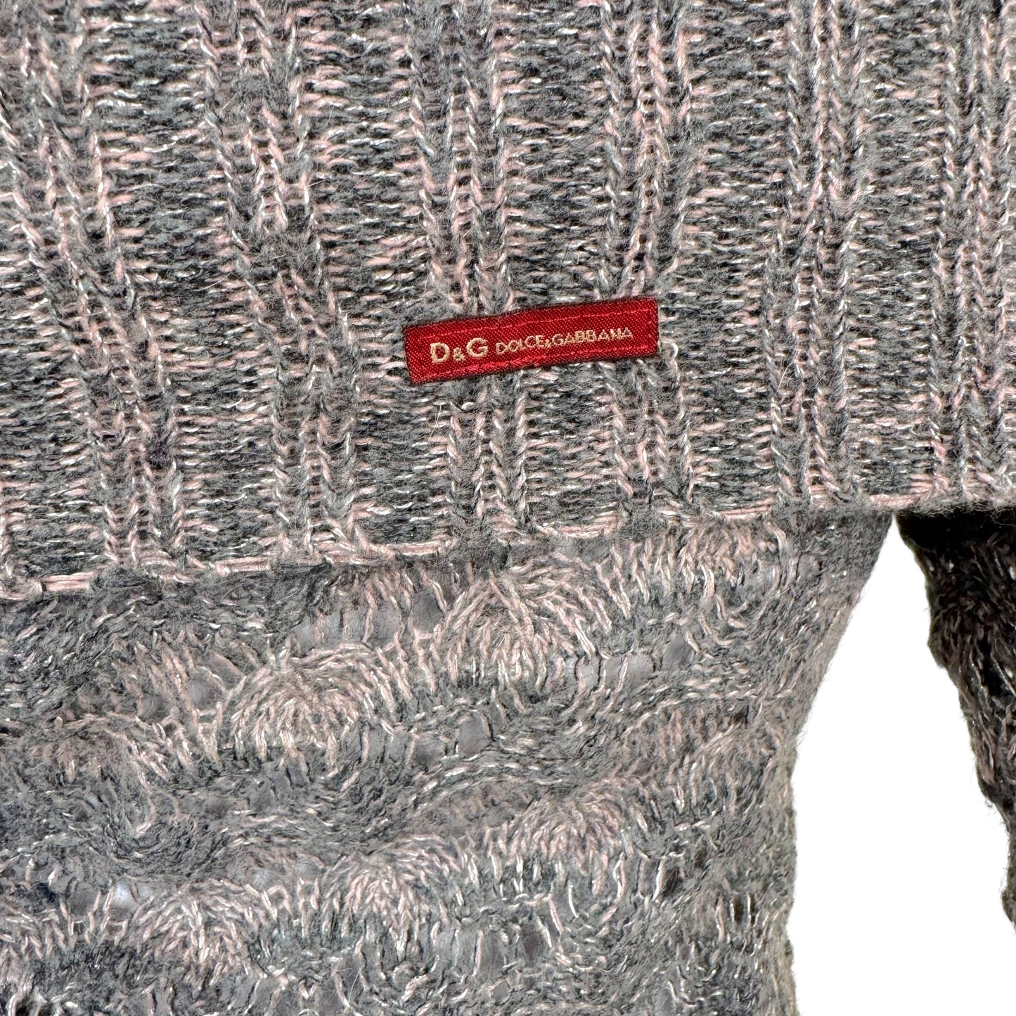 D&G Dolce & Gabbana Off the Shoulder Multicolor Knit Sweater - Outfit Repeater