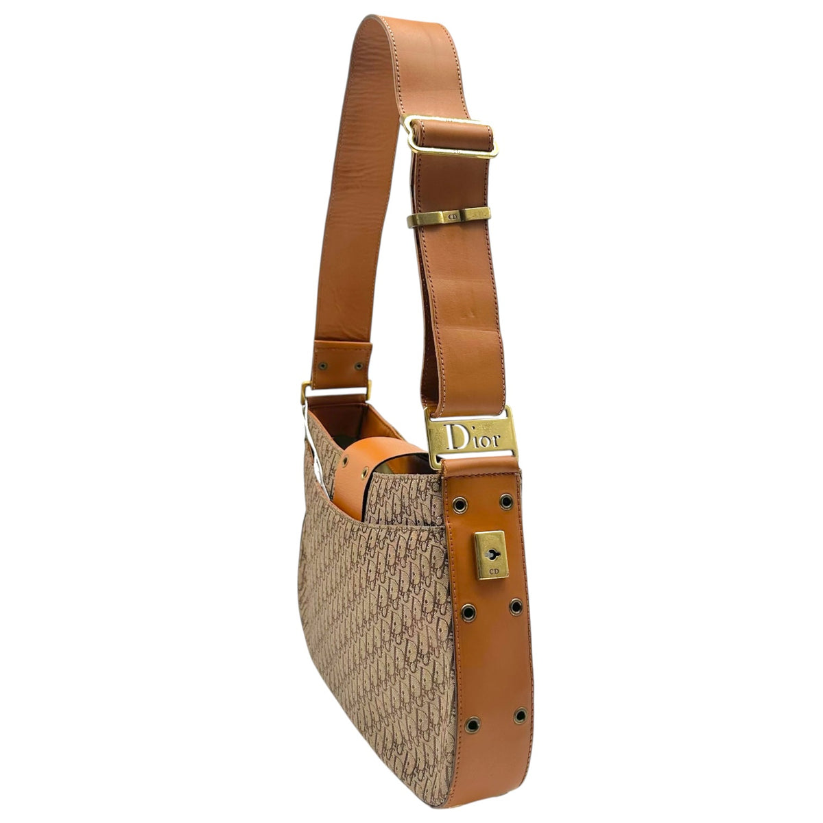 Christian Dior Trotter Monogram Tan Shoulder Bag