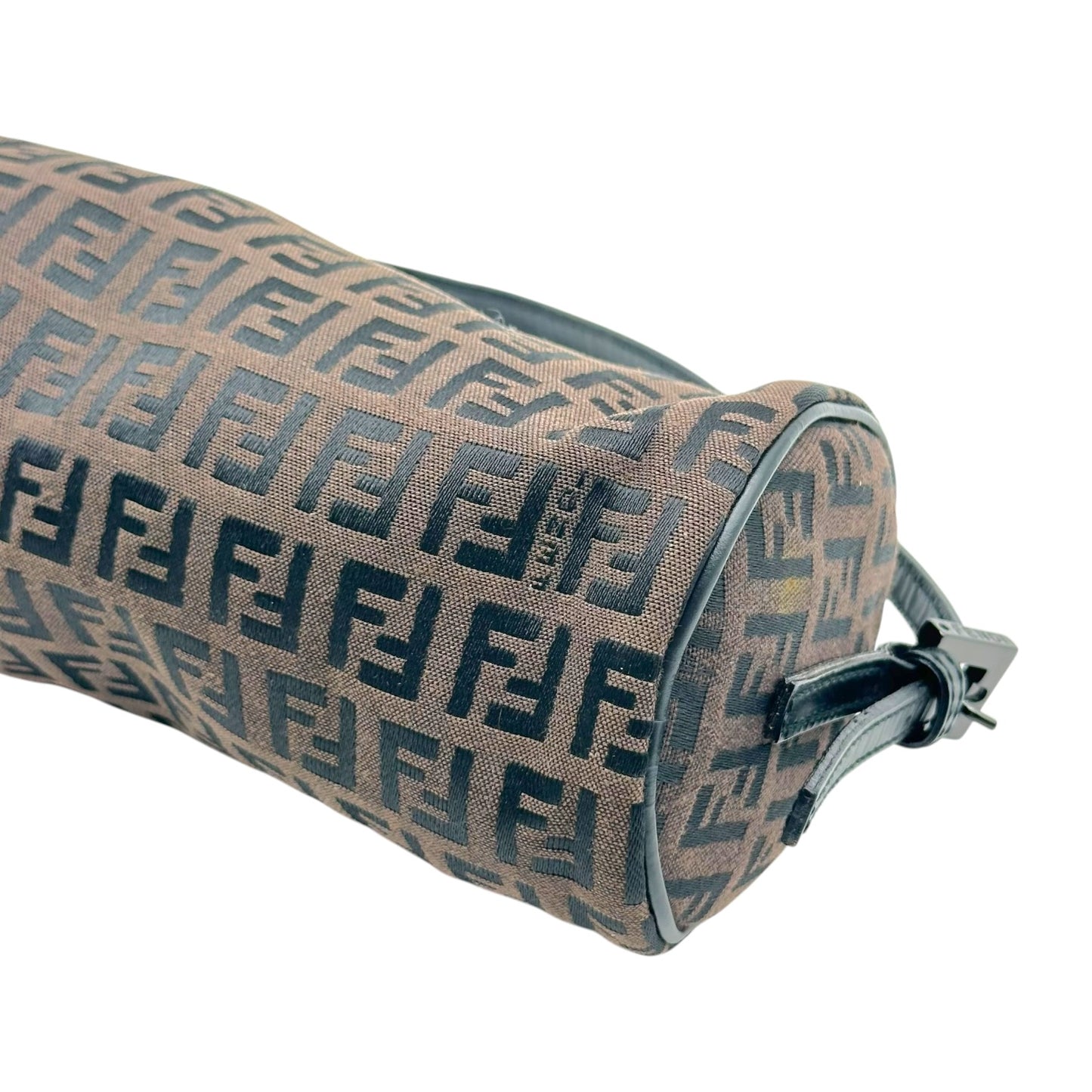 Fendi Black & Brown Zucchino Monogram Mini Papillon Pochette Bag