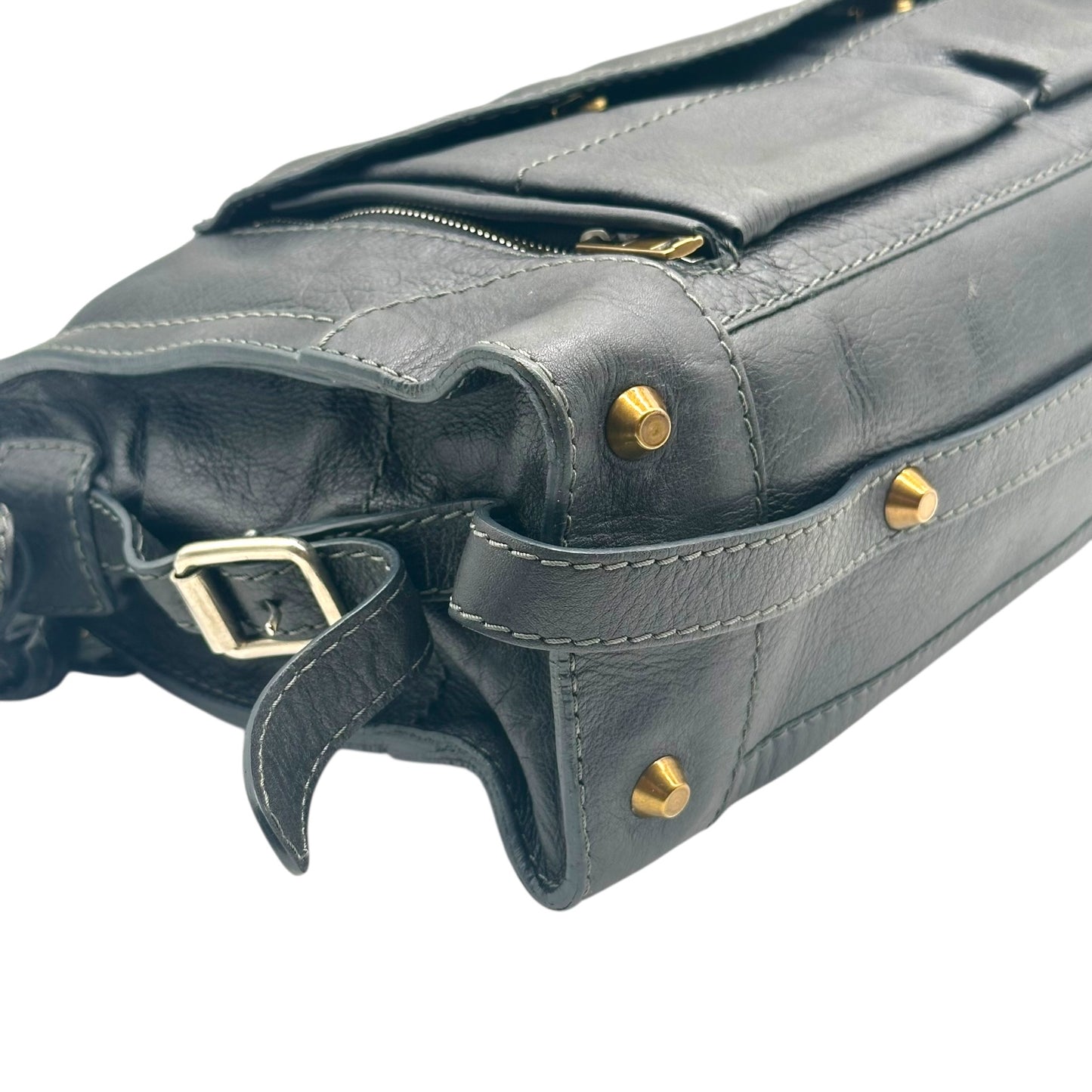 Chloe Black Leather Front Cargo Pocket Handbag