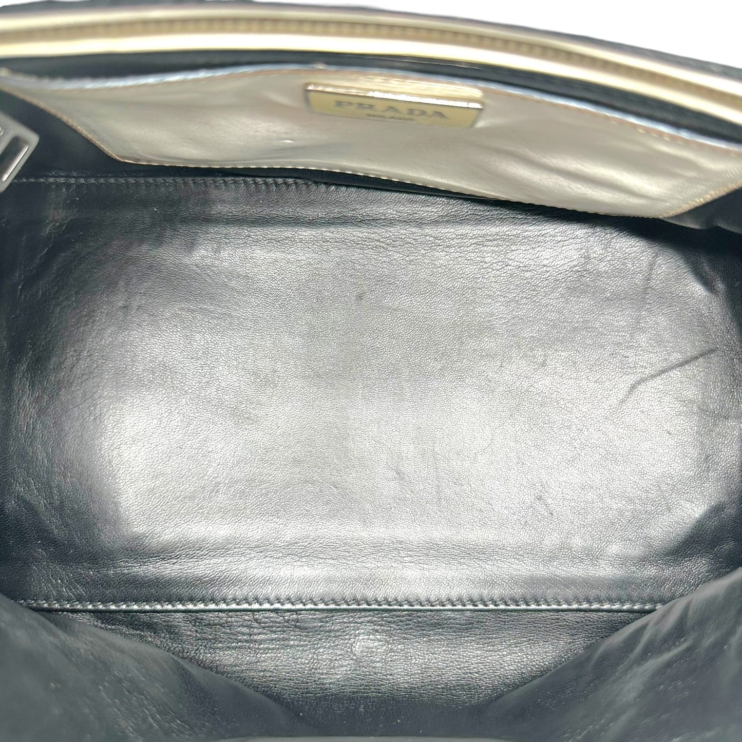 Prada White Leather Studded & Rhinestone Embellished 2-Way Bag