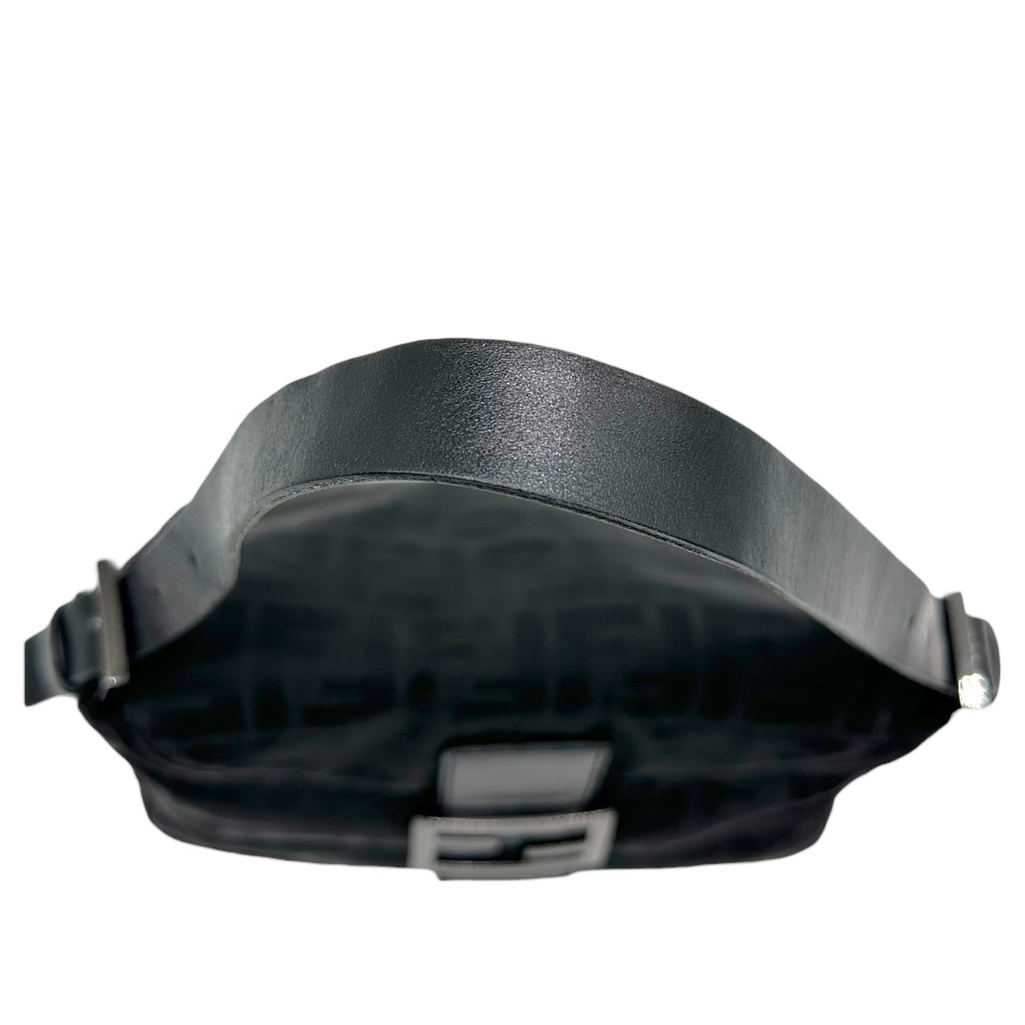 Fendi Black Zucca Monogram Foldover Square Baguette Bag