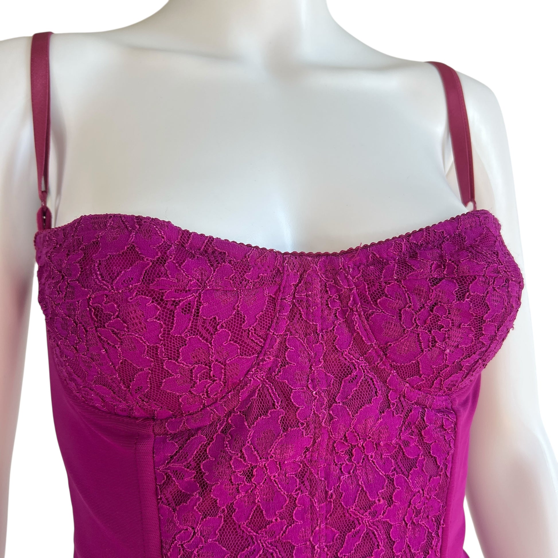 D&G Dolce & Gabbana Bright Purple Lace Corset Top - Outfit Repeater