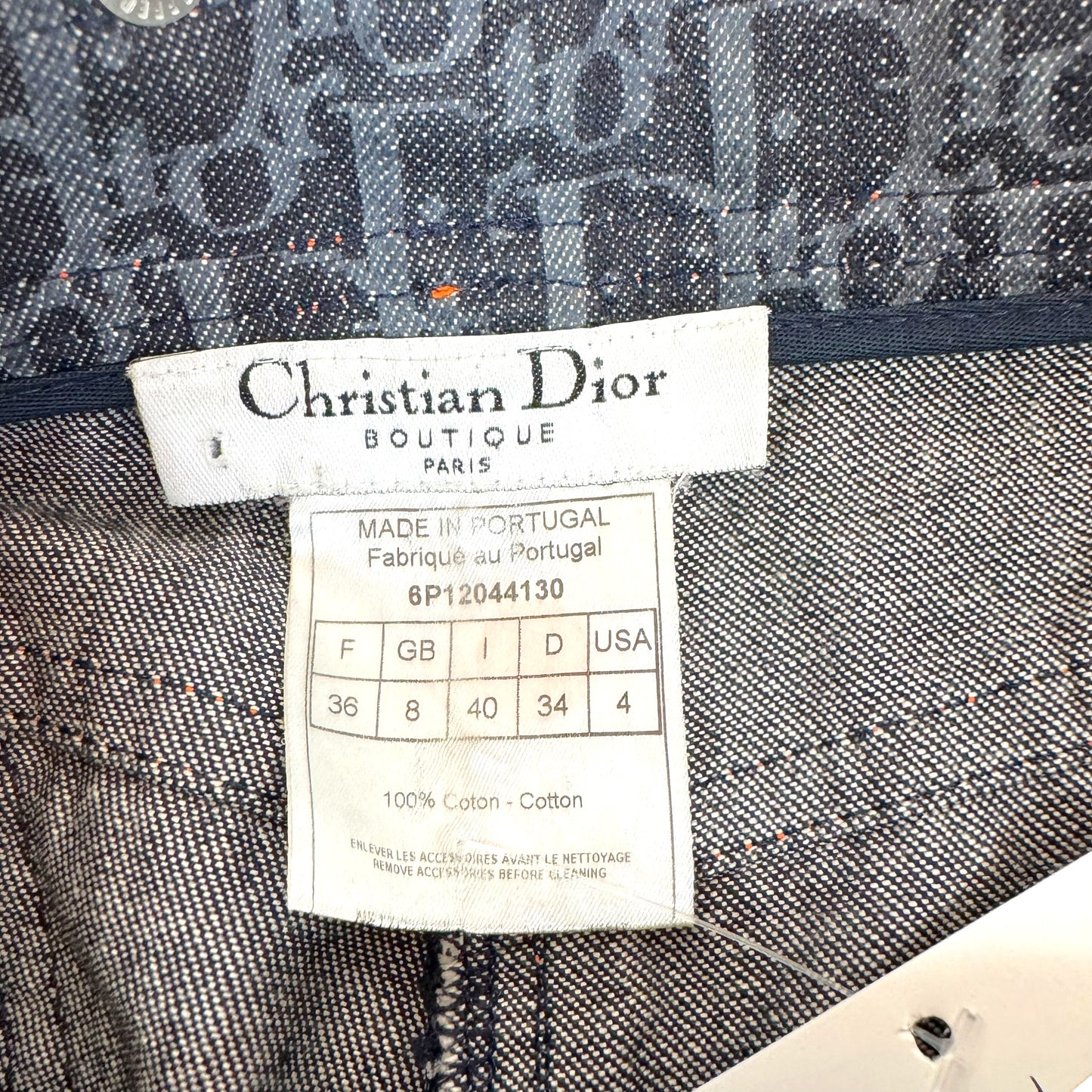 Christian Dior S/S 2006 Dior Flight Navy Blue Trotter Monogram Jeans