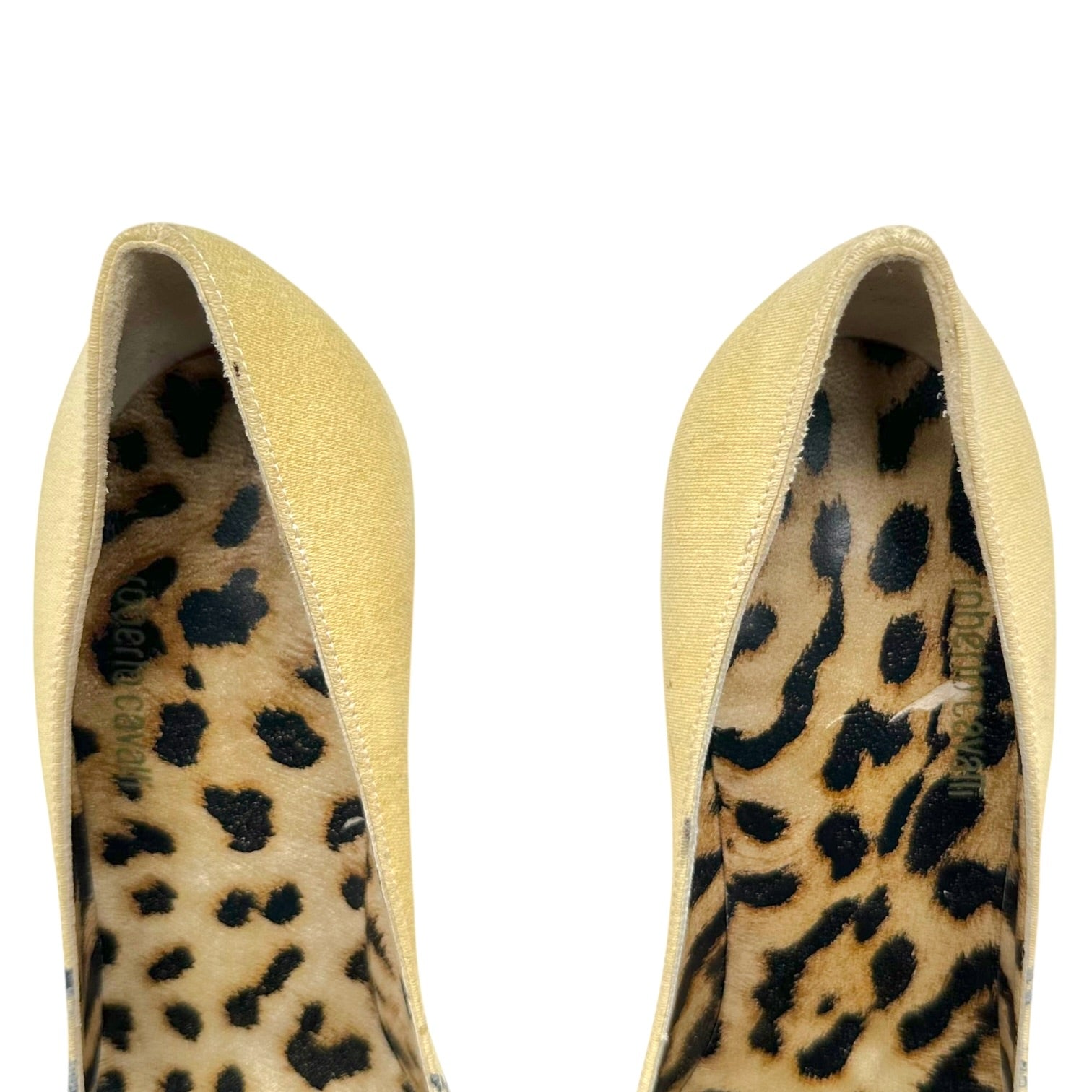 Roberto Cavalli Pointed Toe Heels Ivory Navy Floral Print