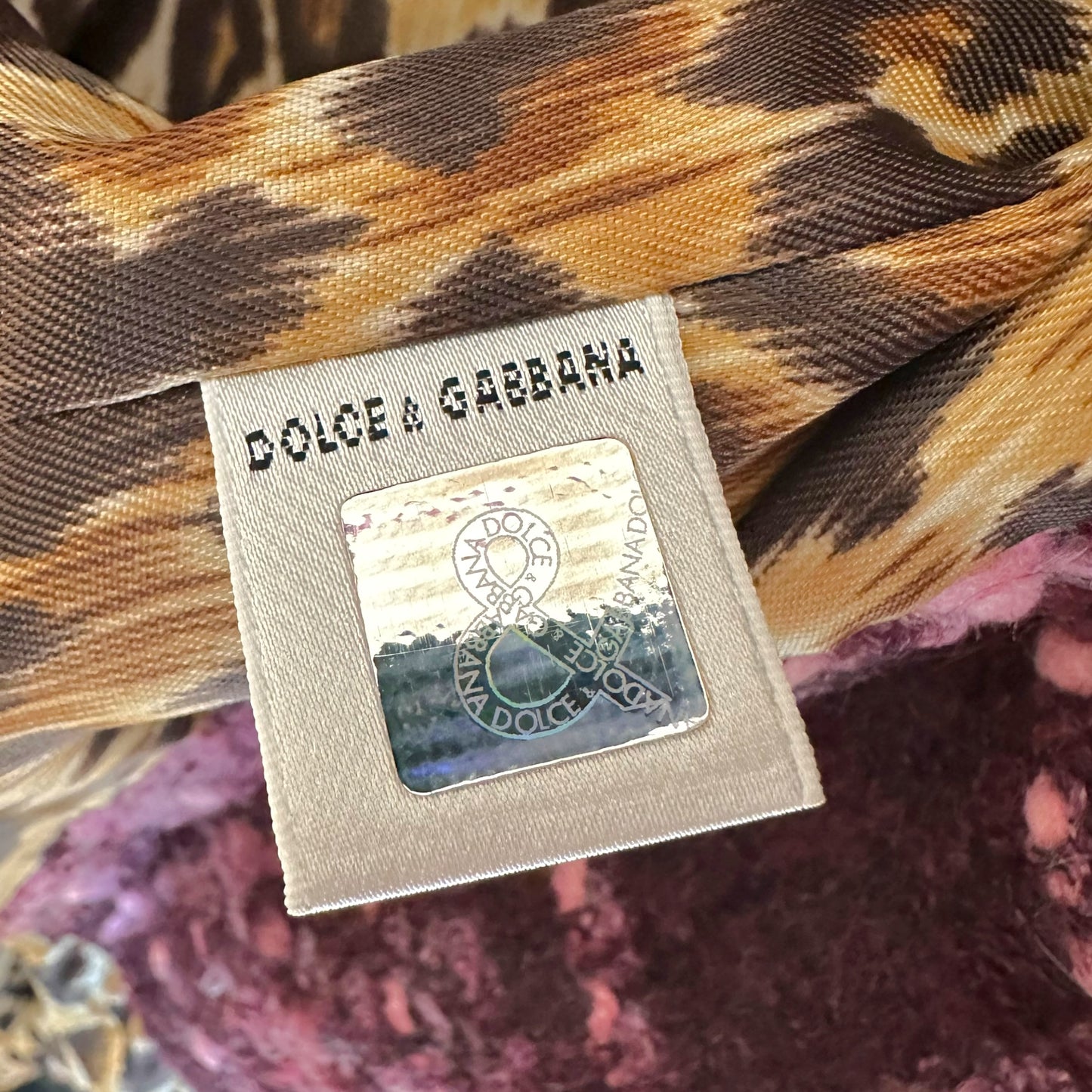 D&G Dolce & Gabbana Pink & Purple Tweed Trench Coat