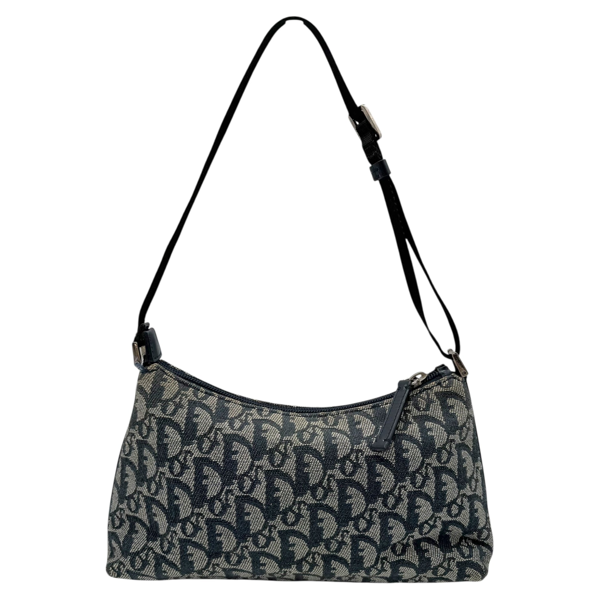 Christian Dior Navy Blue Trotter Monogram Shoulder Pochette Bag - Outfit Repeater