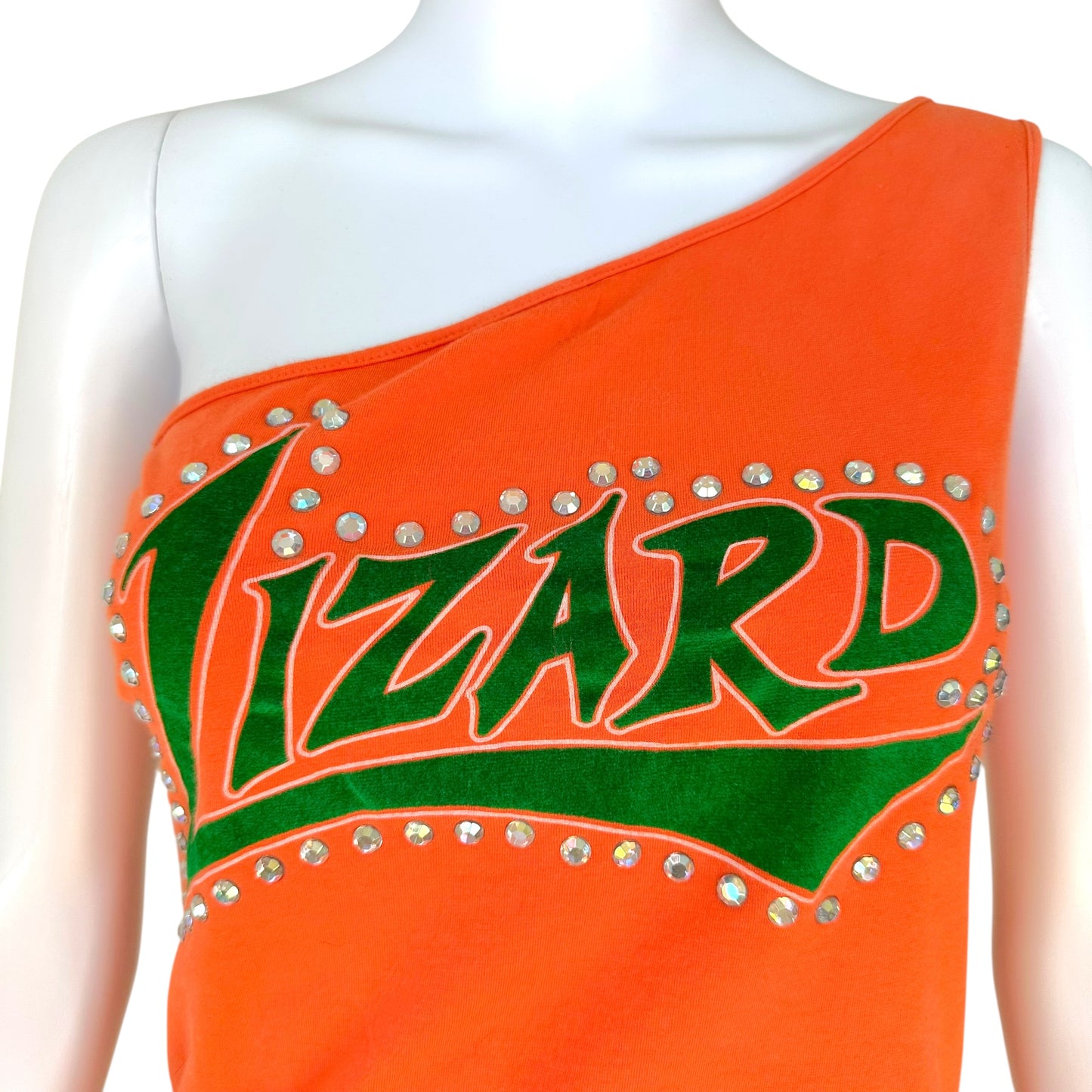 D&G Dolce & Gabbana Orange Lizard One Shoulder Tank Top - Outfit Repeater