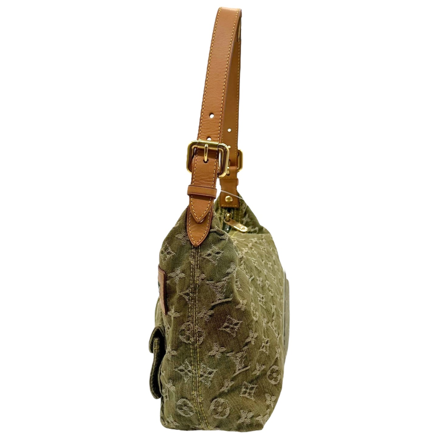Louis Vuitton Green Denim Baggy PM Shoulder Bag RARE