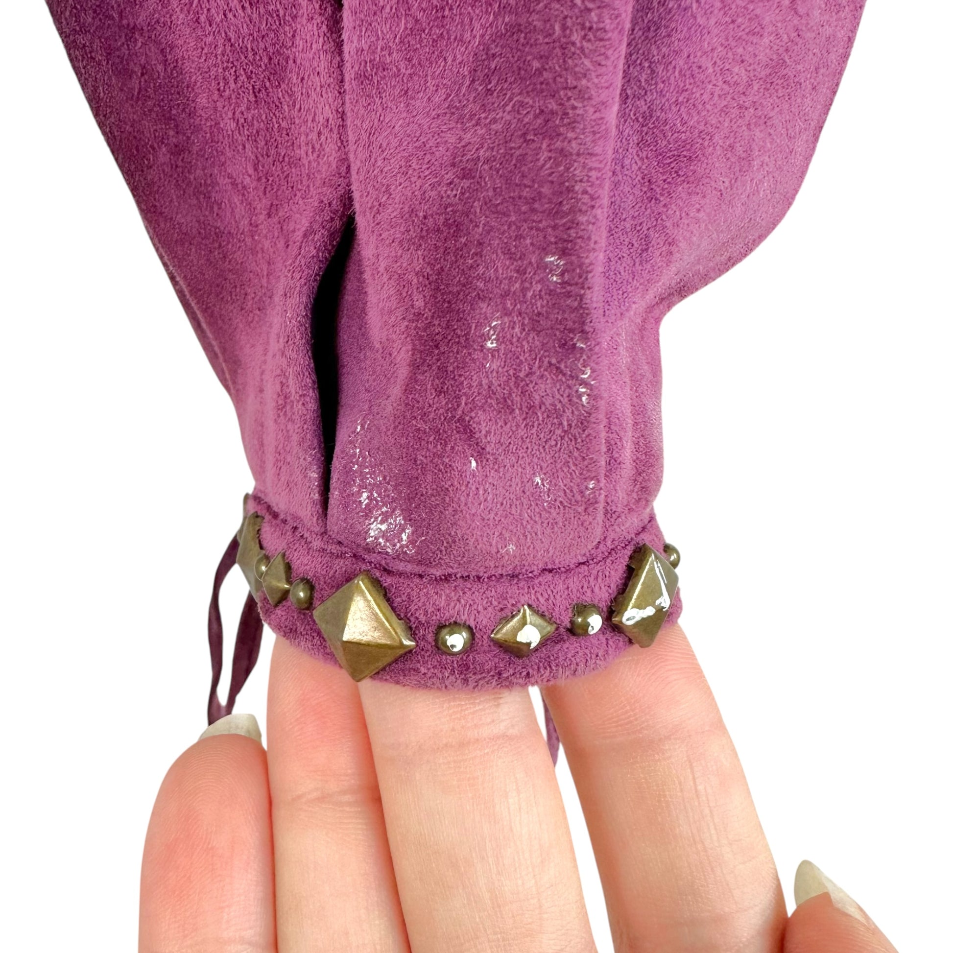 Roberto Cavalli Suede Studded Jacket Purple Gold M