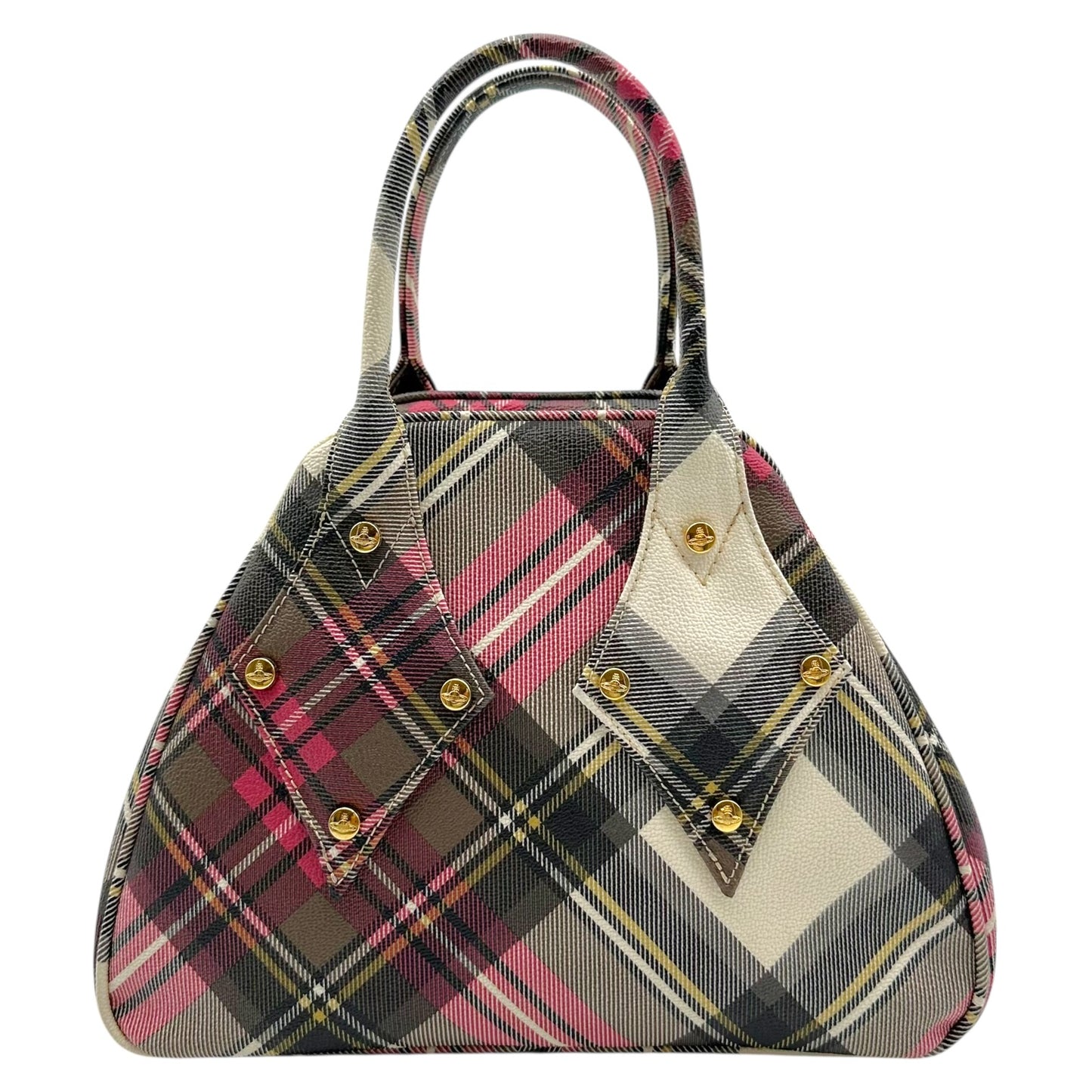 Vivienne Westwood Pink Tartan Yasmin Bowler Bag