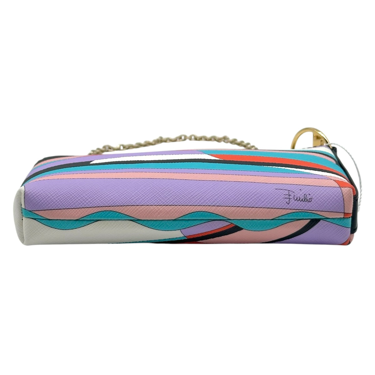 Emilio Pucci Printed PVC Pochette Bag Pink Purple