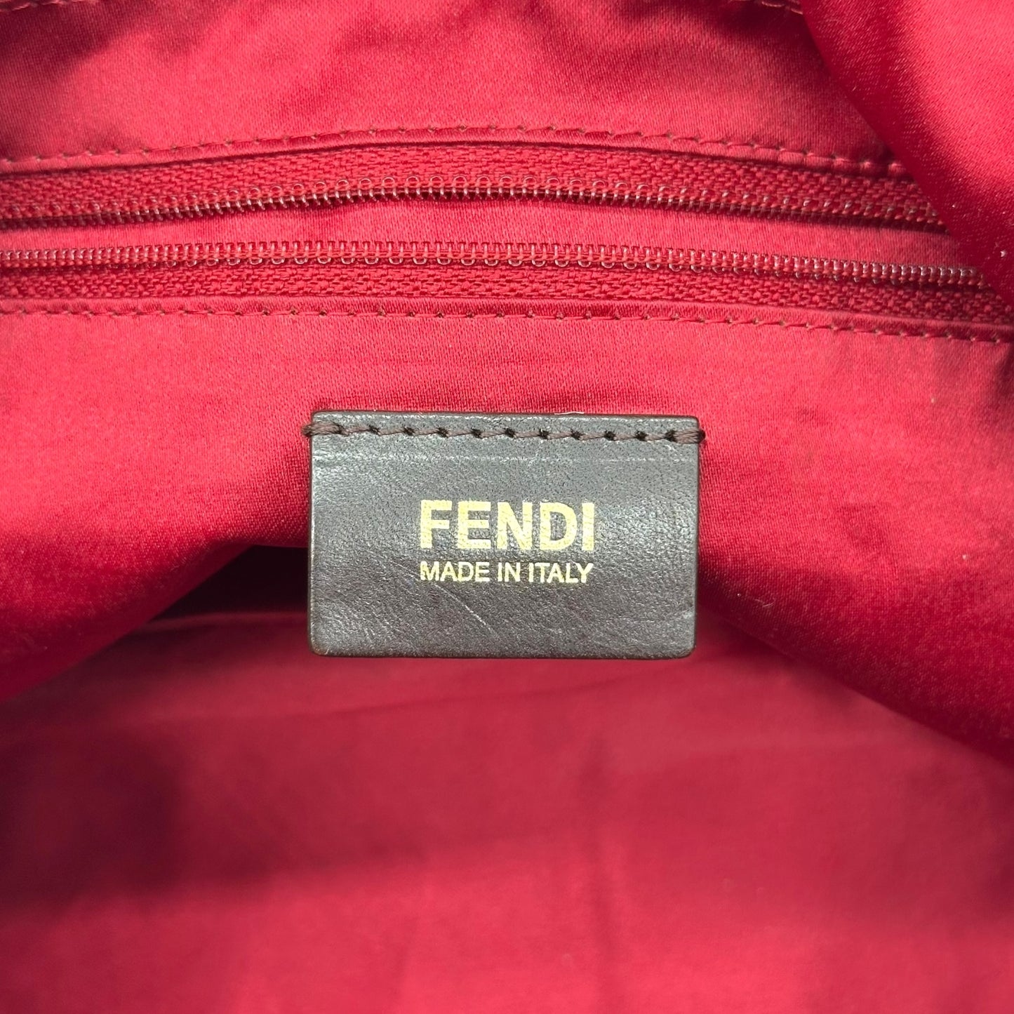 Fendi Red Nubuck & Burl Wood Big Mama Baguette Bag - Outfit Repeater