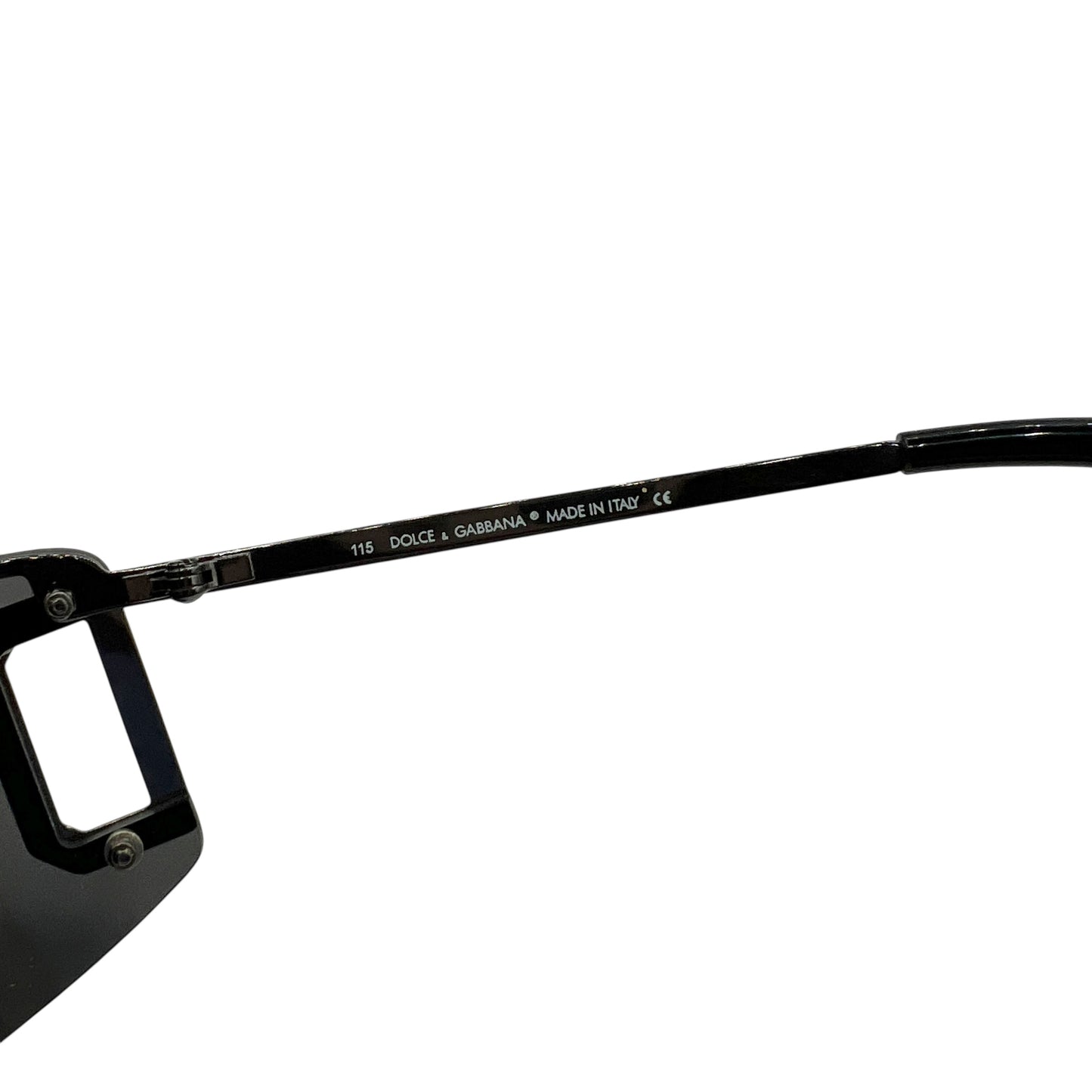 Dolce & Gabbana Black & Silver Rimless DG Logo Shield Sunglasses DG 610S
