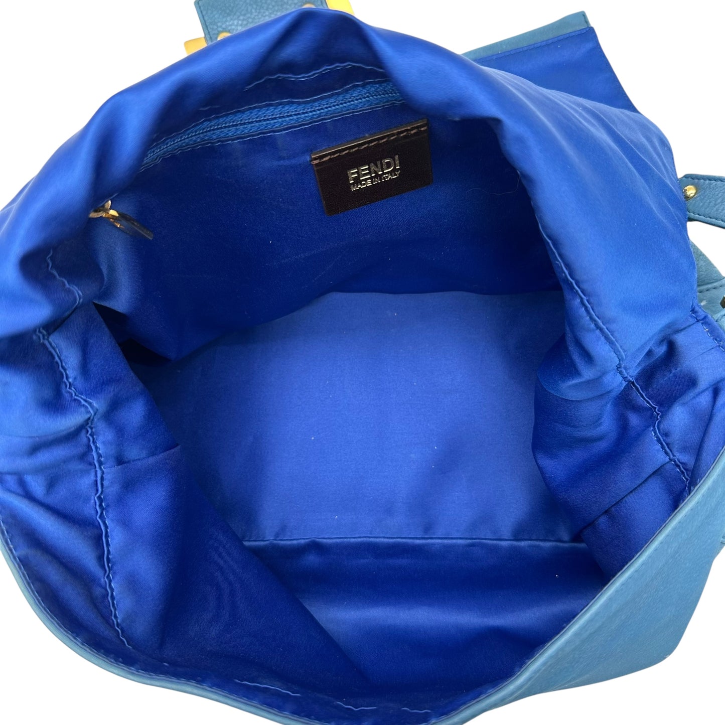 Fendi Blue Leather Large Mama Baguette Bag