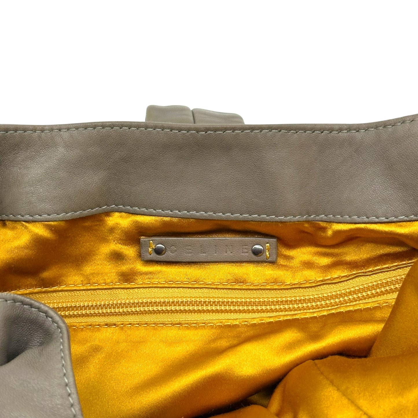 Celine Gray Lambskin Fringe Trim Hobo Bag