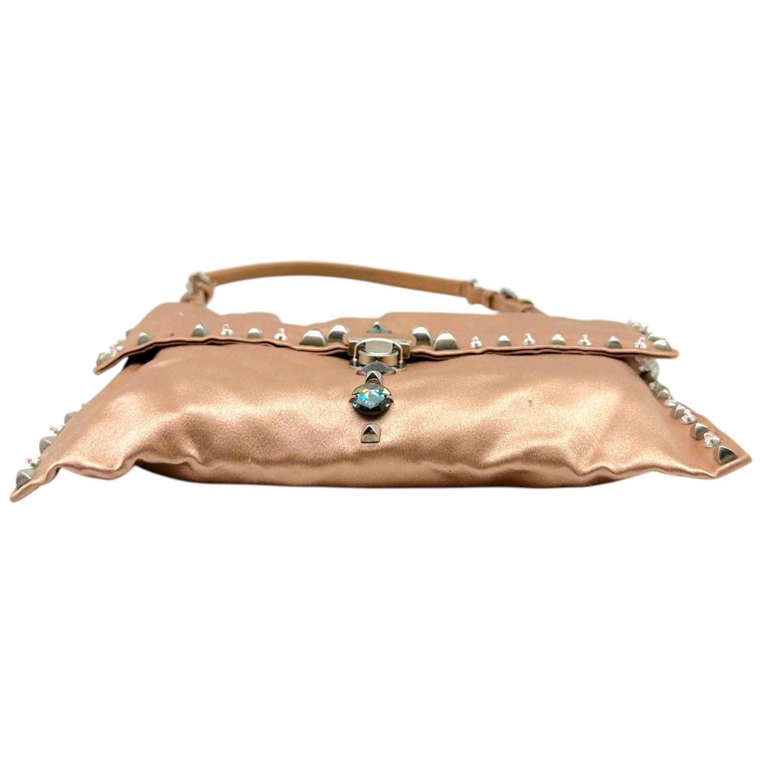 Prada Pink Silk Mini Bag With Studs