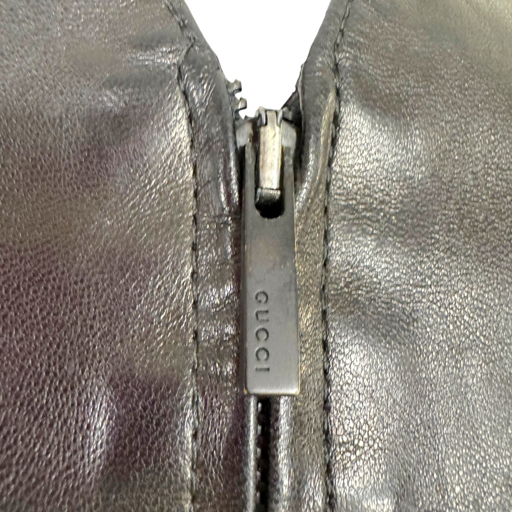 Gucci by Tom Ford 90's Black Cashmere & Leather Zip-Up Top - Outfit Repeater