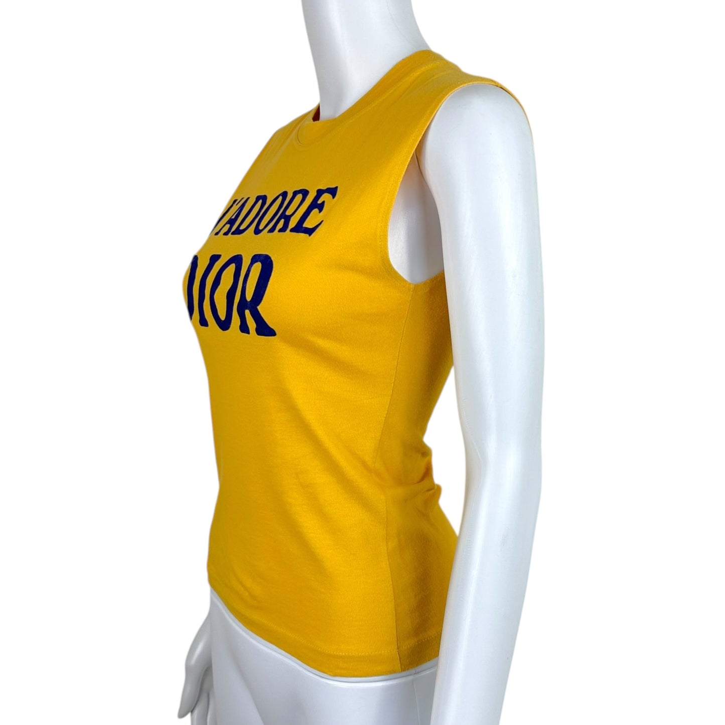 Christian Dior Yellow Blue J'Adore Logo Tank Top
