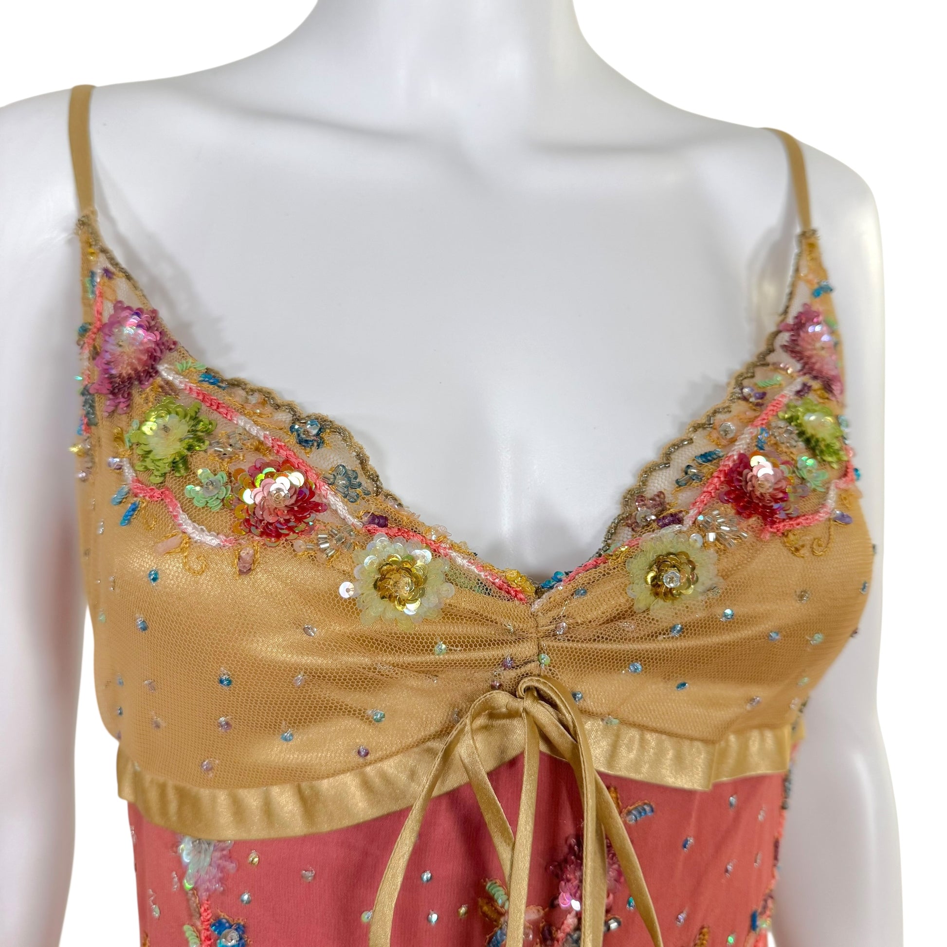 Galliano Pink Silk Floral Beaded Midi Dress NEW - Outfit Repeater